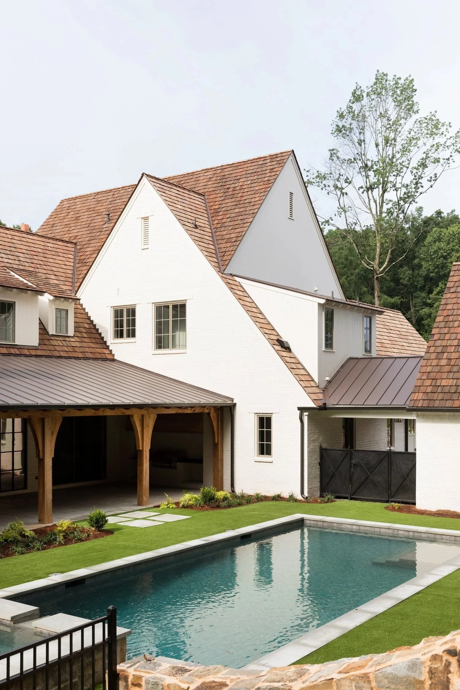 Exterior and pool Built or renovated by Macallan Custom Homes in Atlanta, GA. Custom Home and Renovations Builder