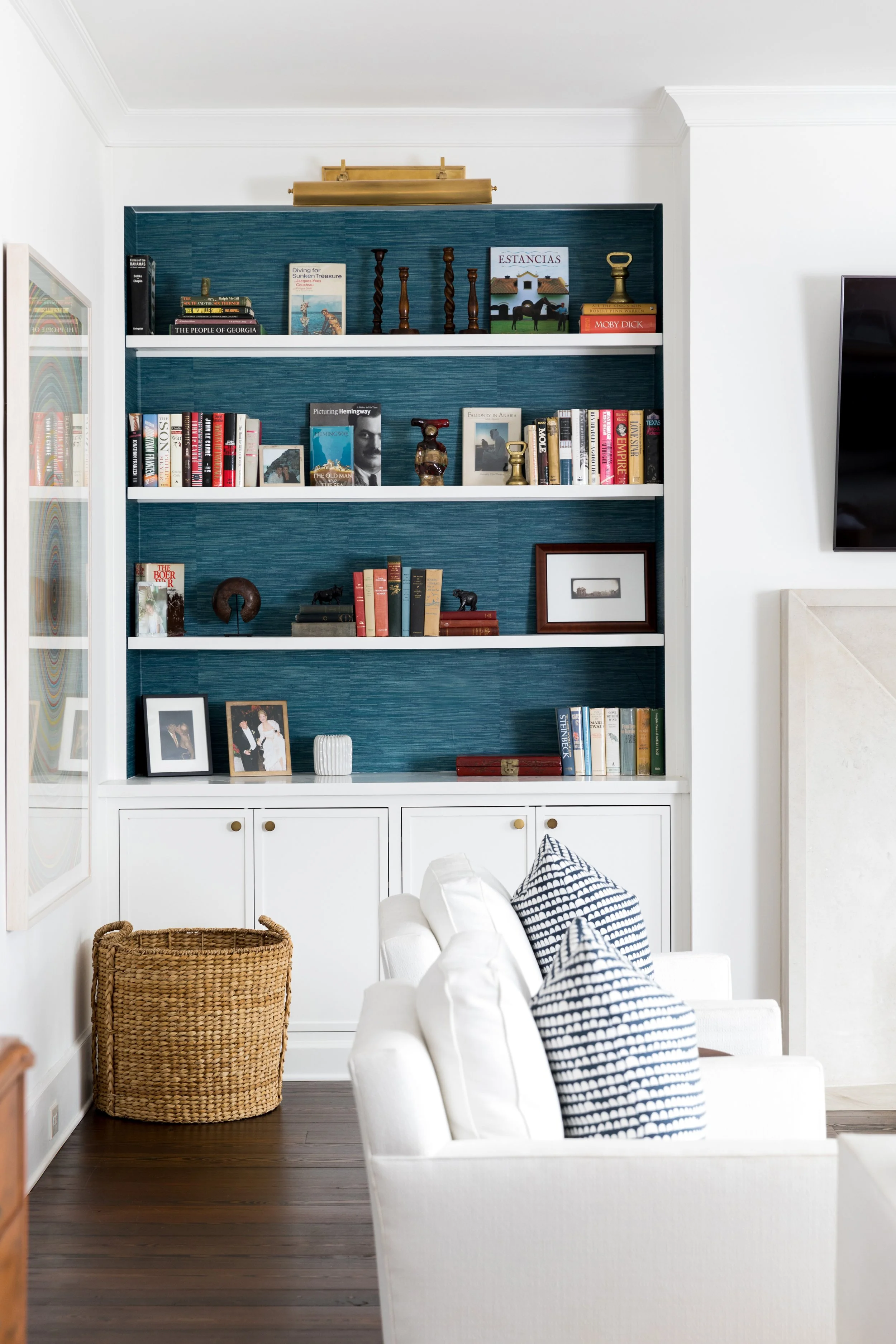 Book shelves Whole house renovation and addition pool, pool house, outdoor living Built or renovated by Macallan Custom Homes in Atlanta, GA. Custom Home and Renovations Builder