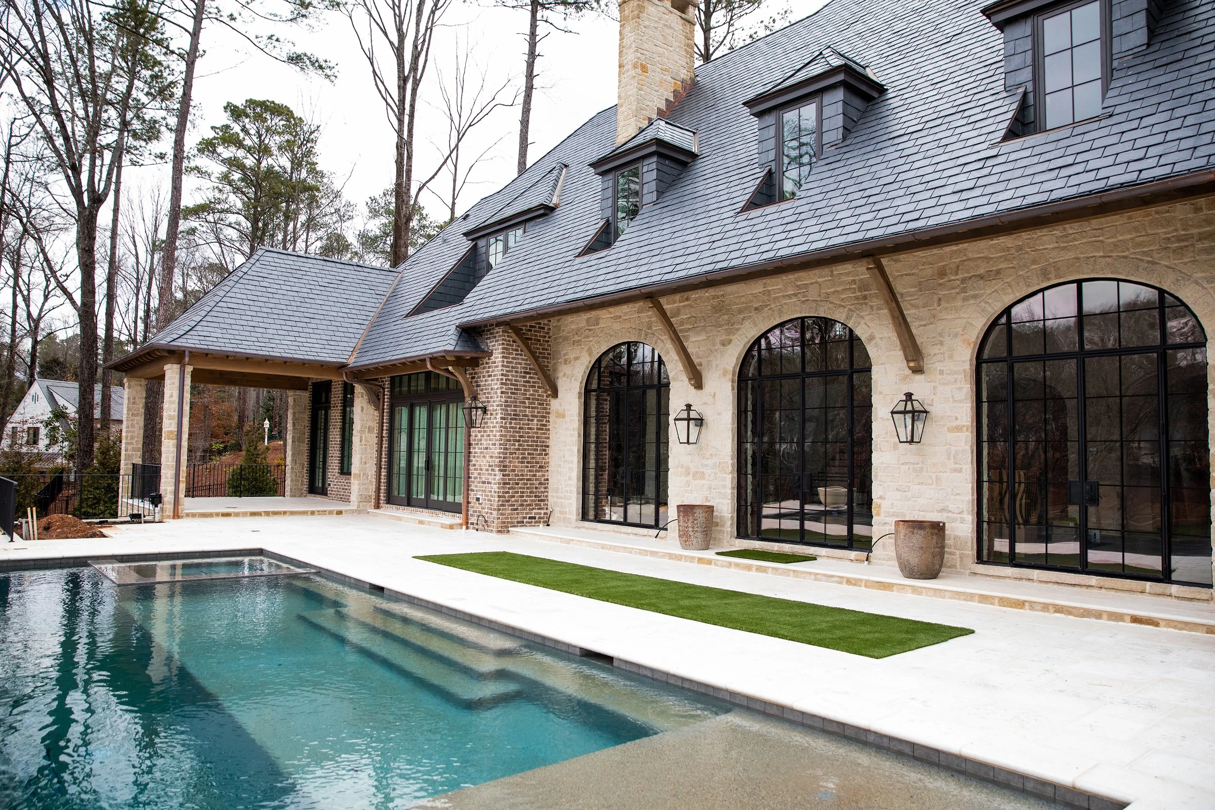 Pool, patio, outdoor, griil, custom doors, custom windows Built or renovated by Macallan Custom Homes in Atlanta, GA. Custom Home and Renovations Builder