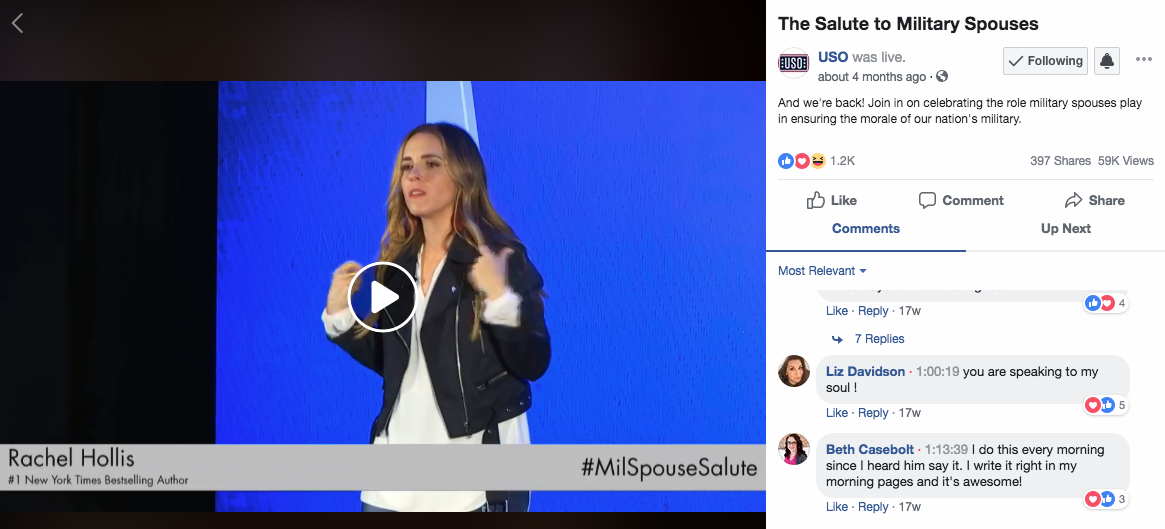 Military Spouse event with #1 New York Times Bestselling Author, Rachel Hollis.