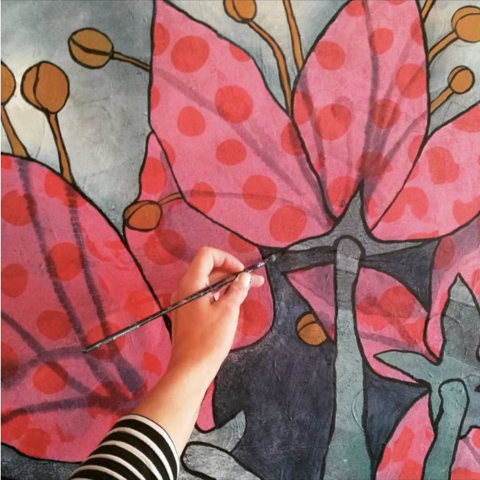 Personal project, Mia likes the florals and bold style