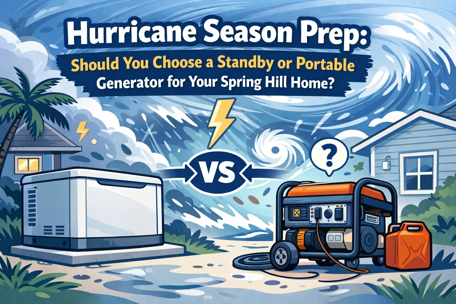 Hurricane Season Prep: Should You Choose a Standby or Portable Generator for Your Spring Hill Home?