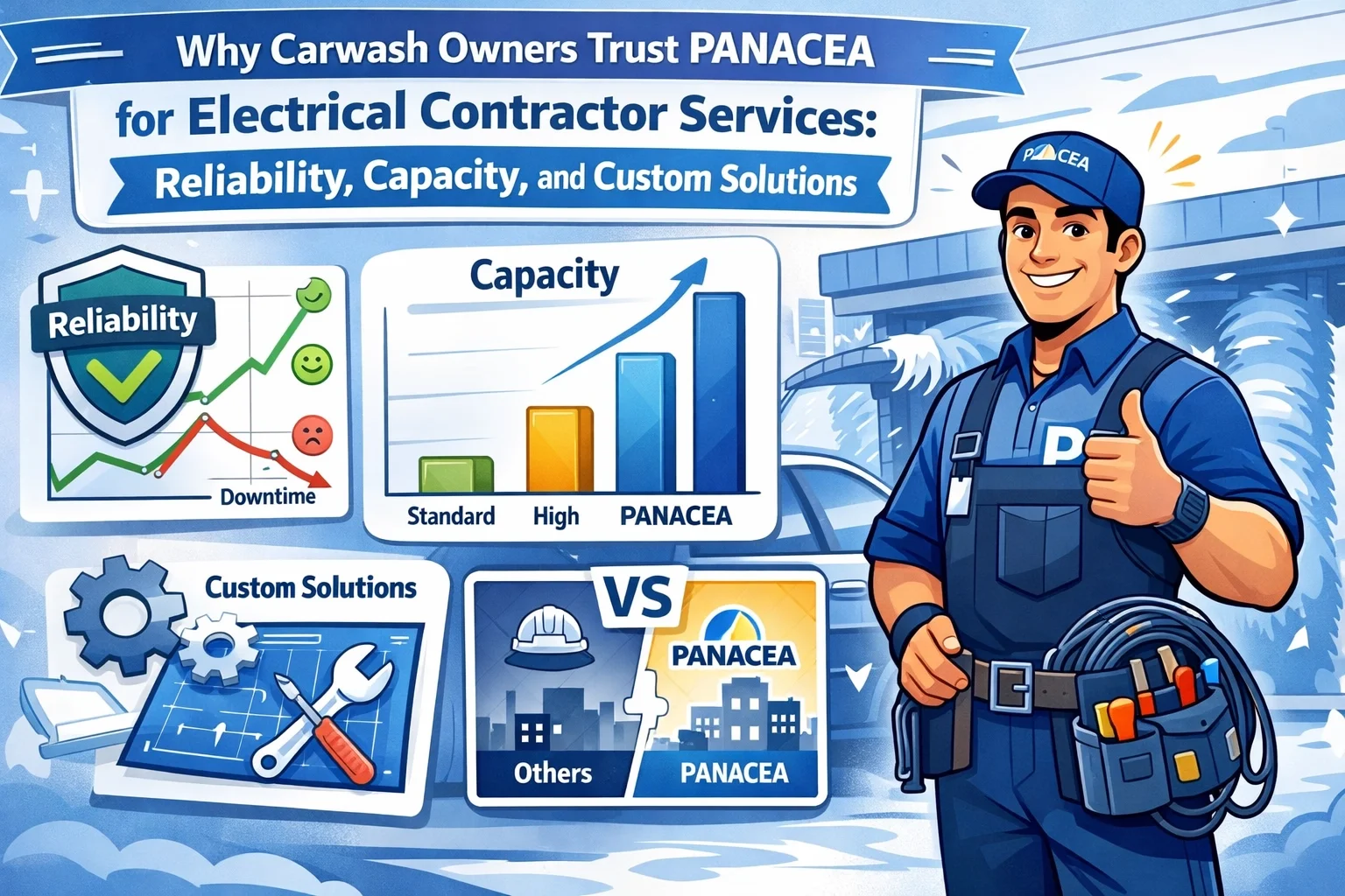 Why Carwash Owners Trust PANACEA for Electrical Contractor Services: Reliability, Capacity, and Custom Solutions