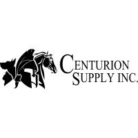 Logo of Centurion Supply Inc. featuring a black horse and abstract leaves.