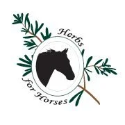 Logo of Herbs for Horses with a black horse head silhouette.