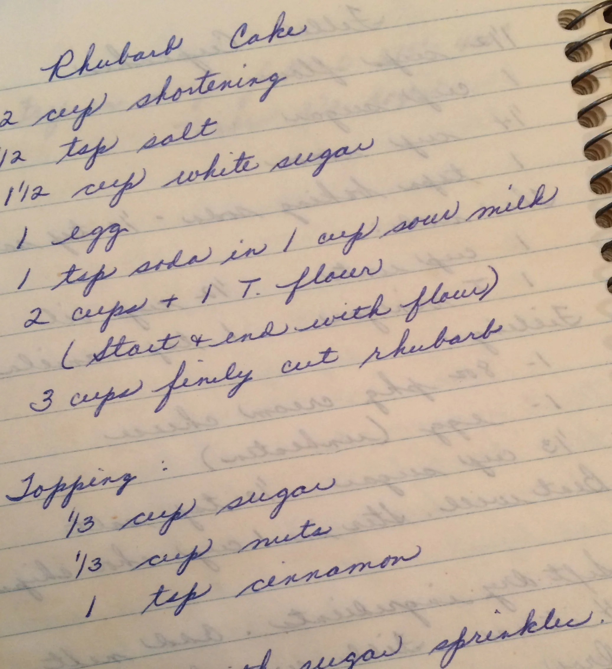 Rosemary’s Rhubarb Cake
