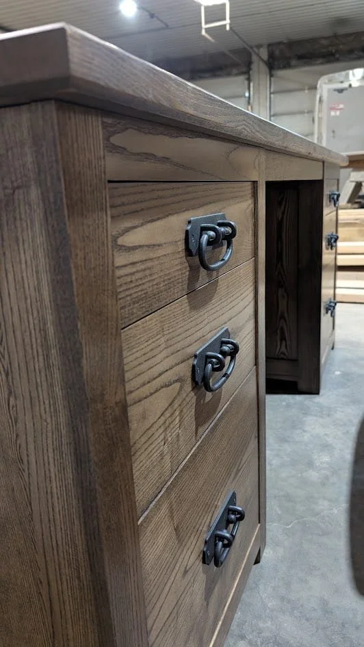 Executive Cowhide Desk Front Drawers
