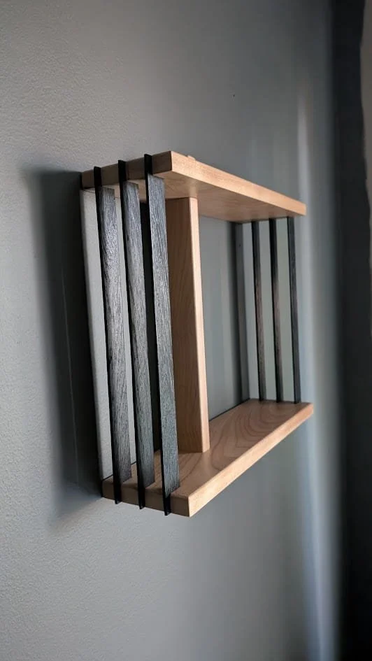 Black and Cherry Wall Shelf