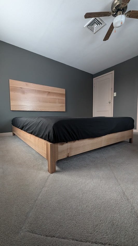 Quarter-Sawn Red Oak Bedframe and Floating Headboard