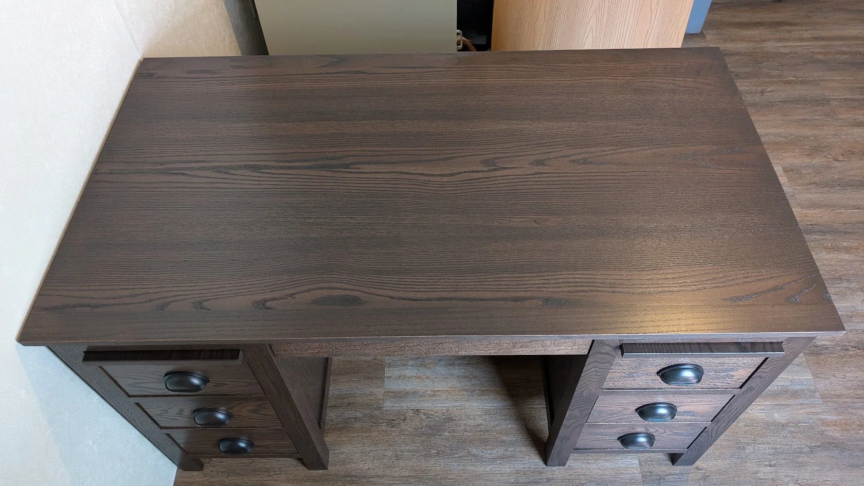 Engraved Red Oak Desk Top