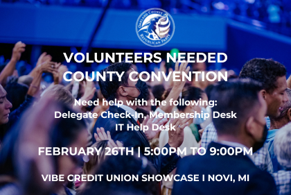 Volunteers Needed: County Convention