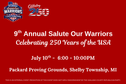 9th Annual Salute Our Warriors - Celebrating 250 Years of the USA