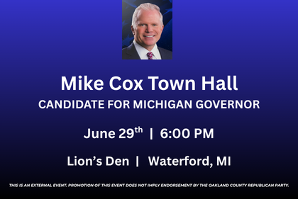 Mike Cox Town Hall - Candidate for Michigan Governor