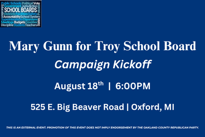 Mary Gunn for Troy School Board - Campaign KIckoff