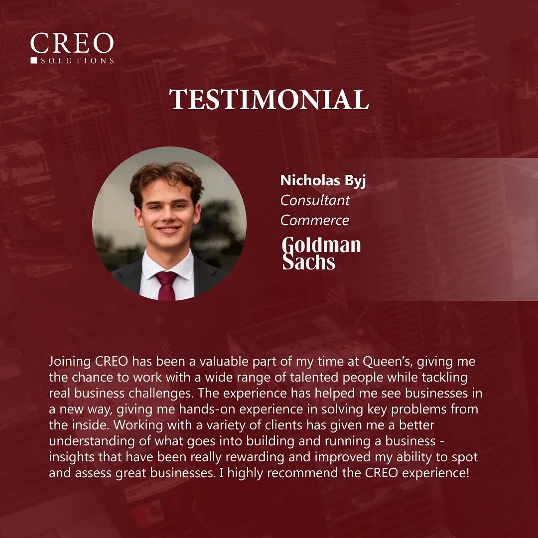Want to learn more about what you can gain from joining CREO? Check out what Nicholas has to say about his experience on the team!

Learn more about CREO and our March hiring cycle-link in bio.