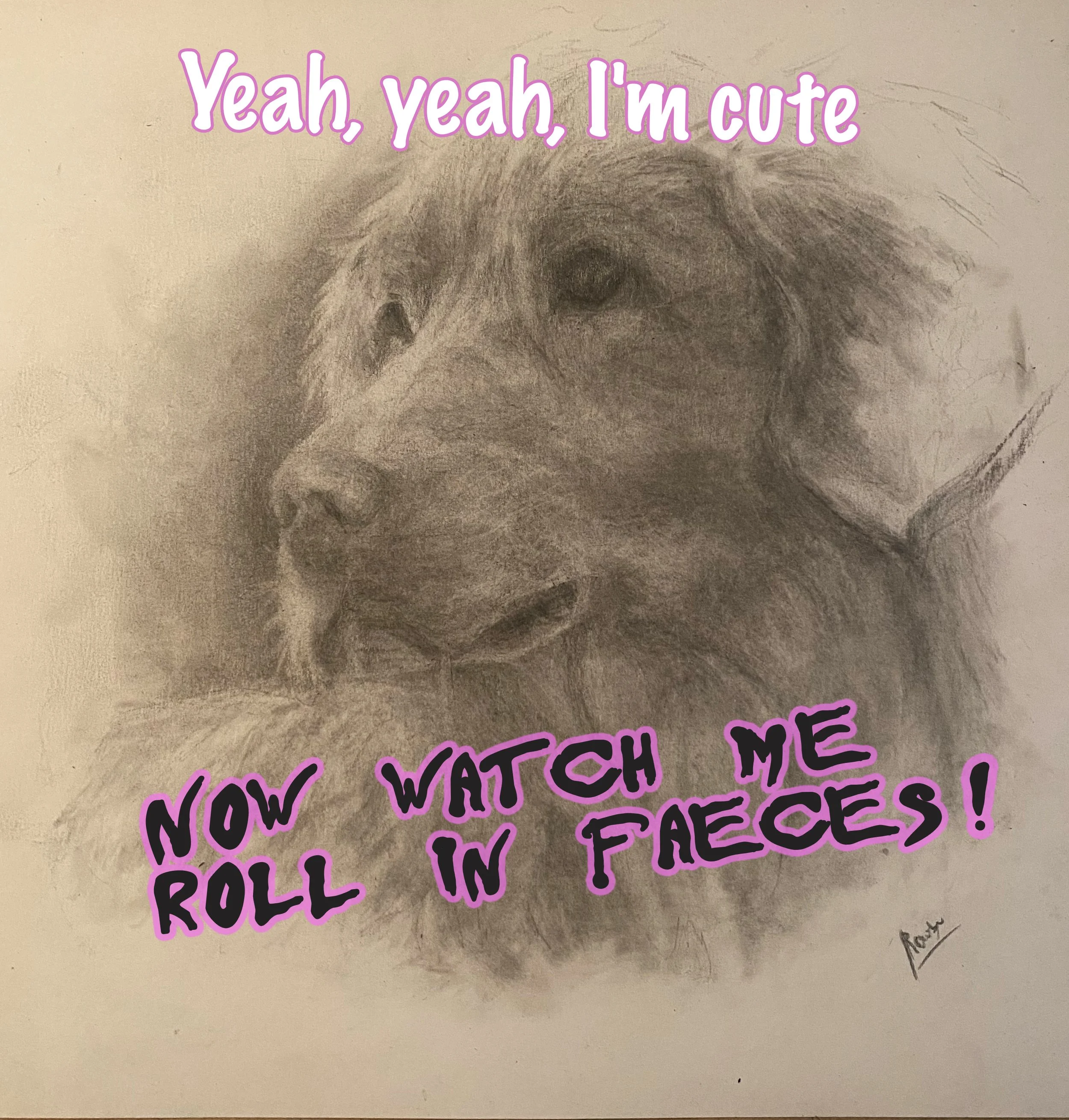 fine art card Im cute dog drawing.jpg