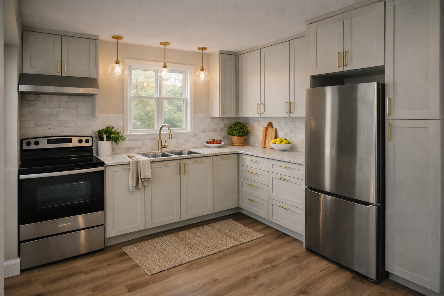 Modern kitchen with natural accents