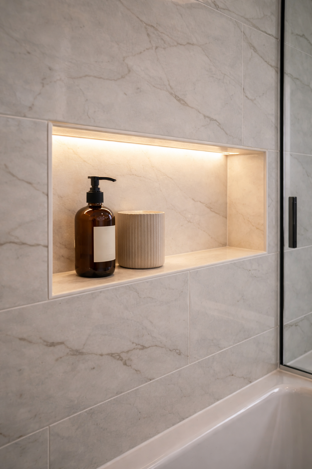 Classic bathtub and shower detail