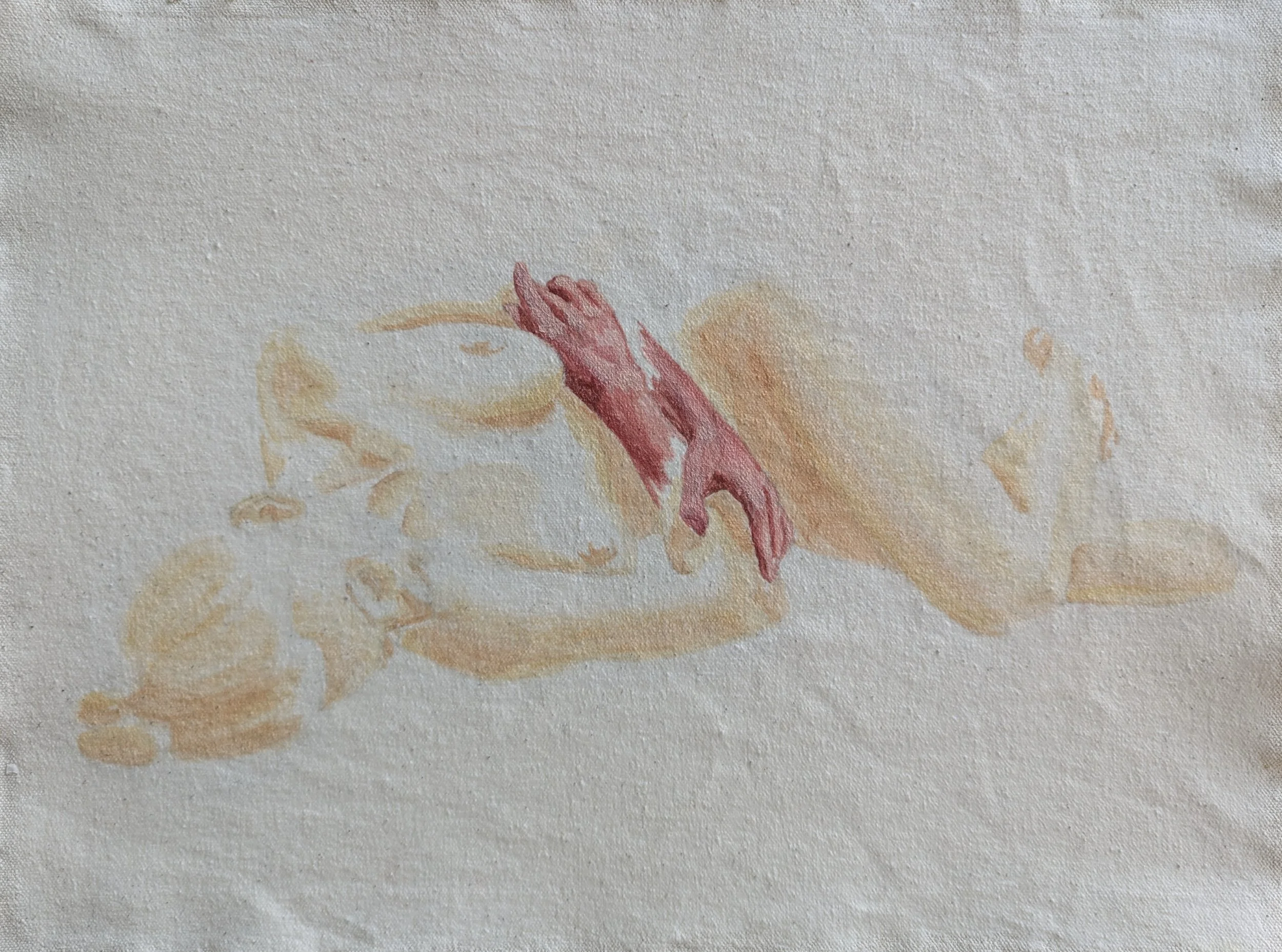 Rose - Acrylic on Raw Canvas - 12” x 16”