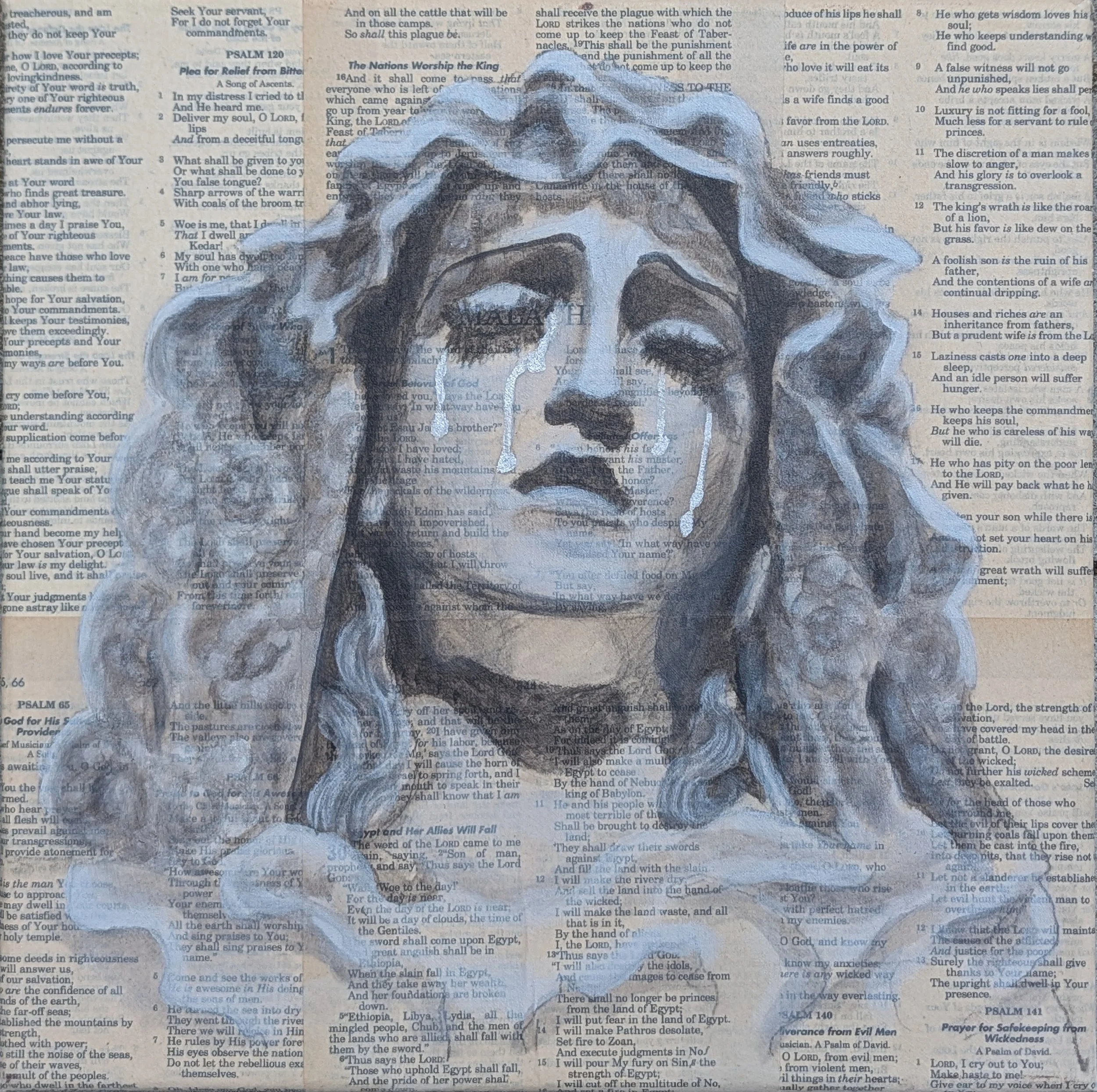 Suplica - Acrylic and Mixed Media on Canvas - 12” x 12” 