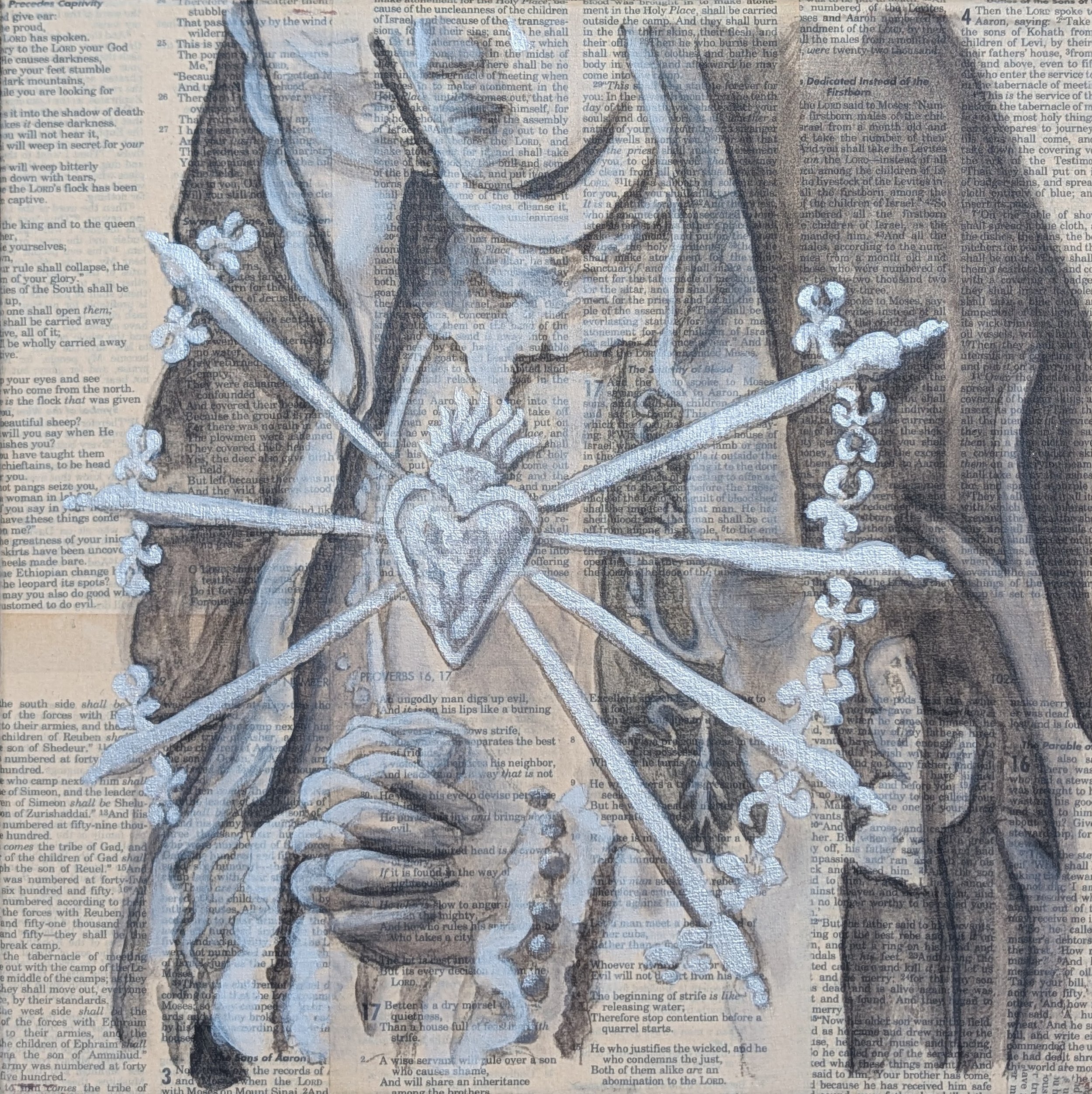Ora - Acrylic and Mixed Media on Canvas - 12” x 12”