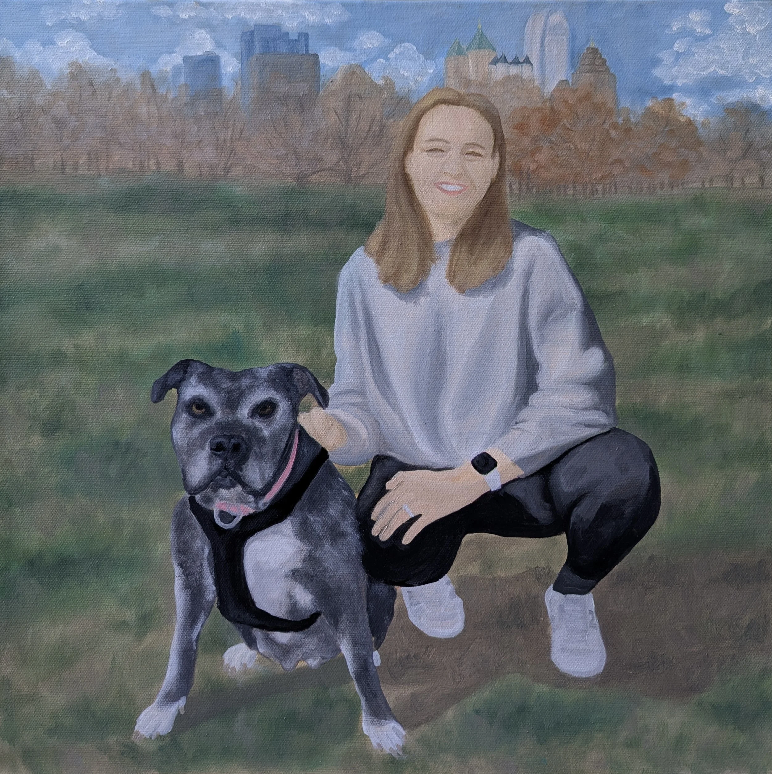 Raegan & Mrs B - Oil on Canvas - 16” x 16”