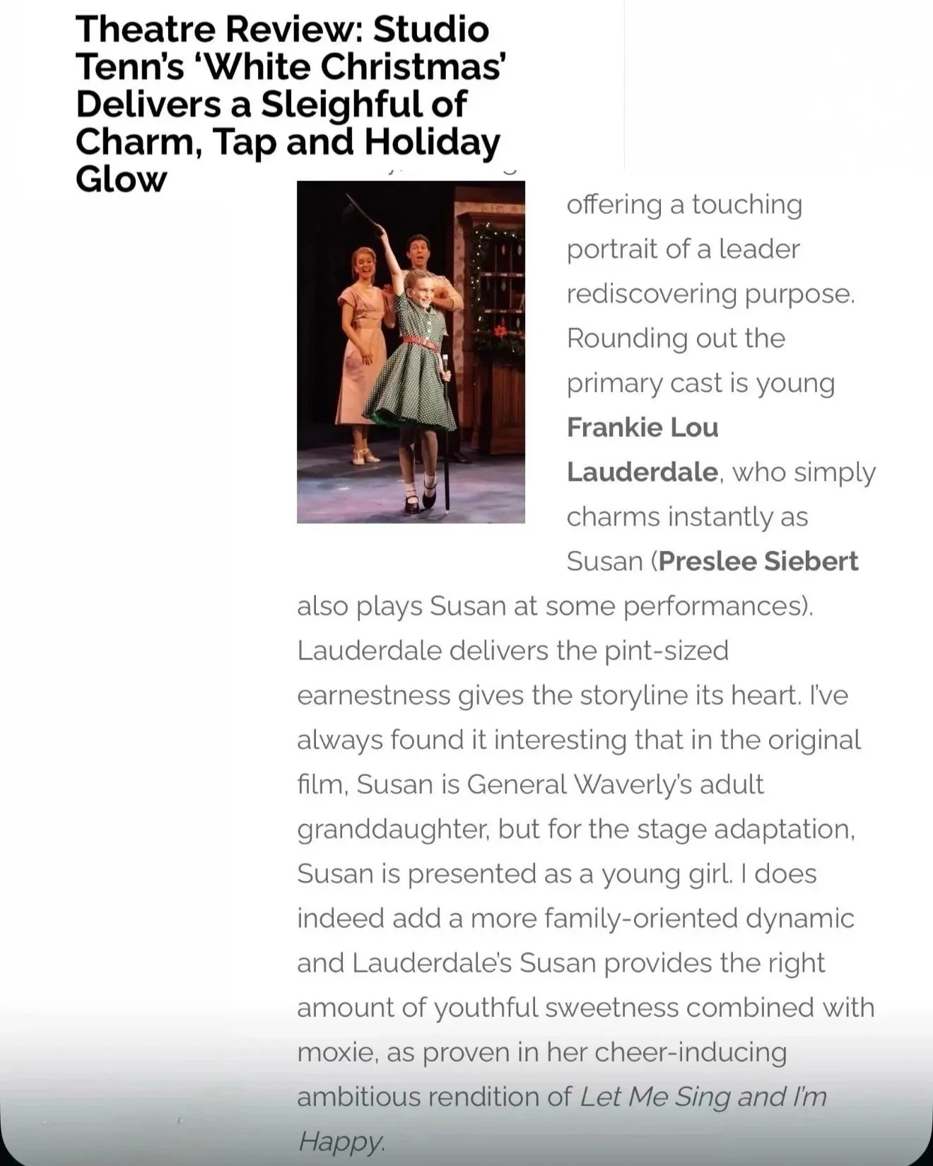 JHP Entertainment Review: Studio Tenn White Christmas