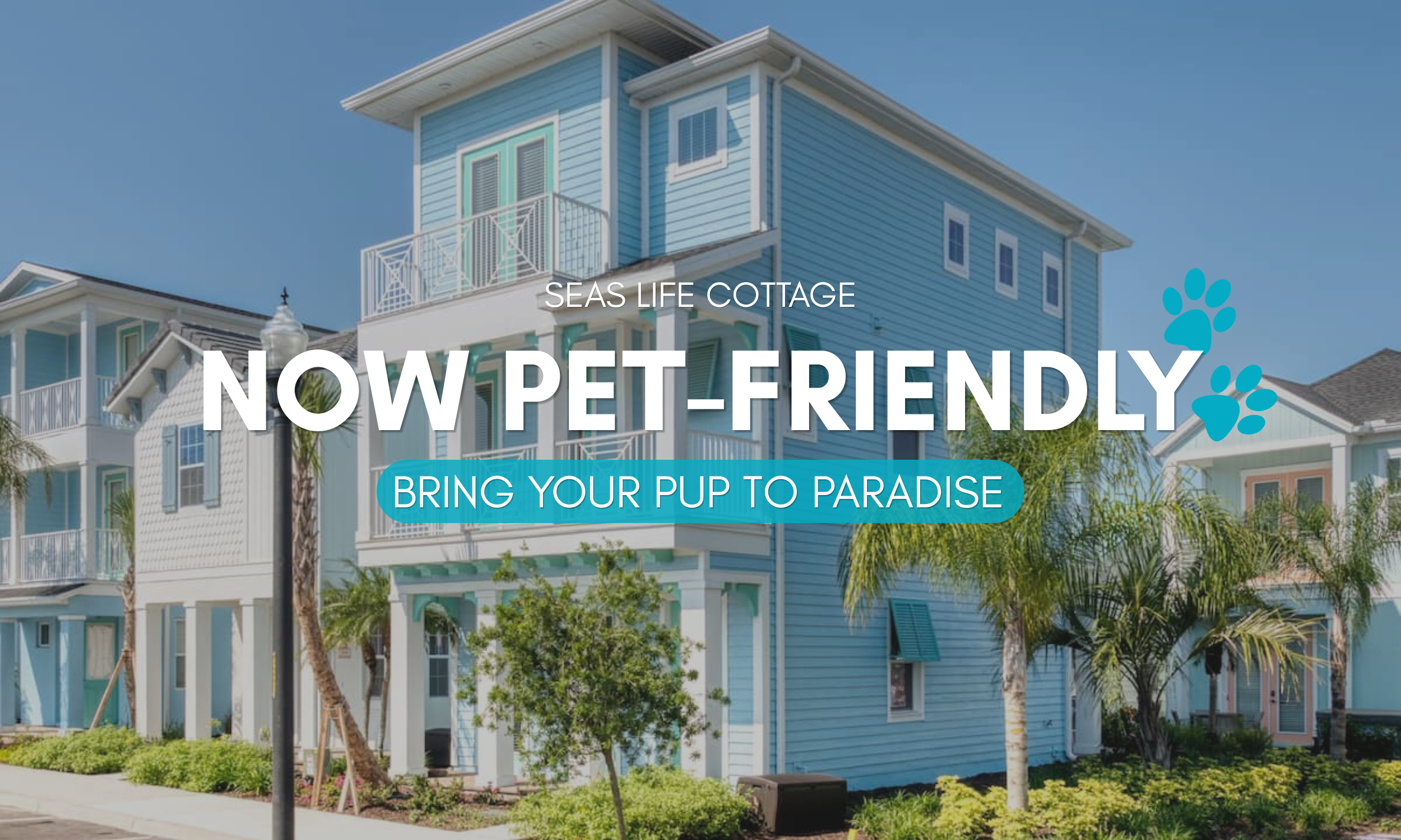 Exterior of Seas Life Cottage, a pet-friendly vacation rental at Margaritaville Resort Orlando in Orlando, Florida
