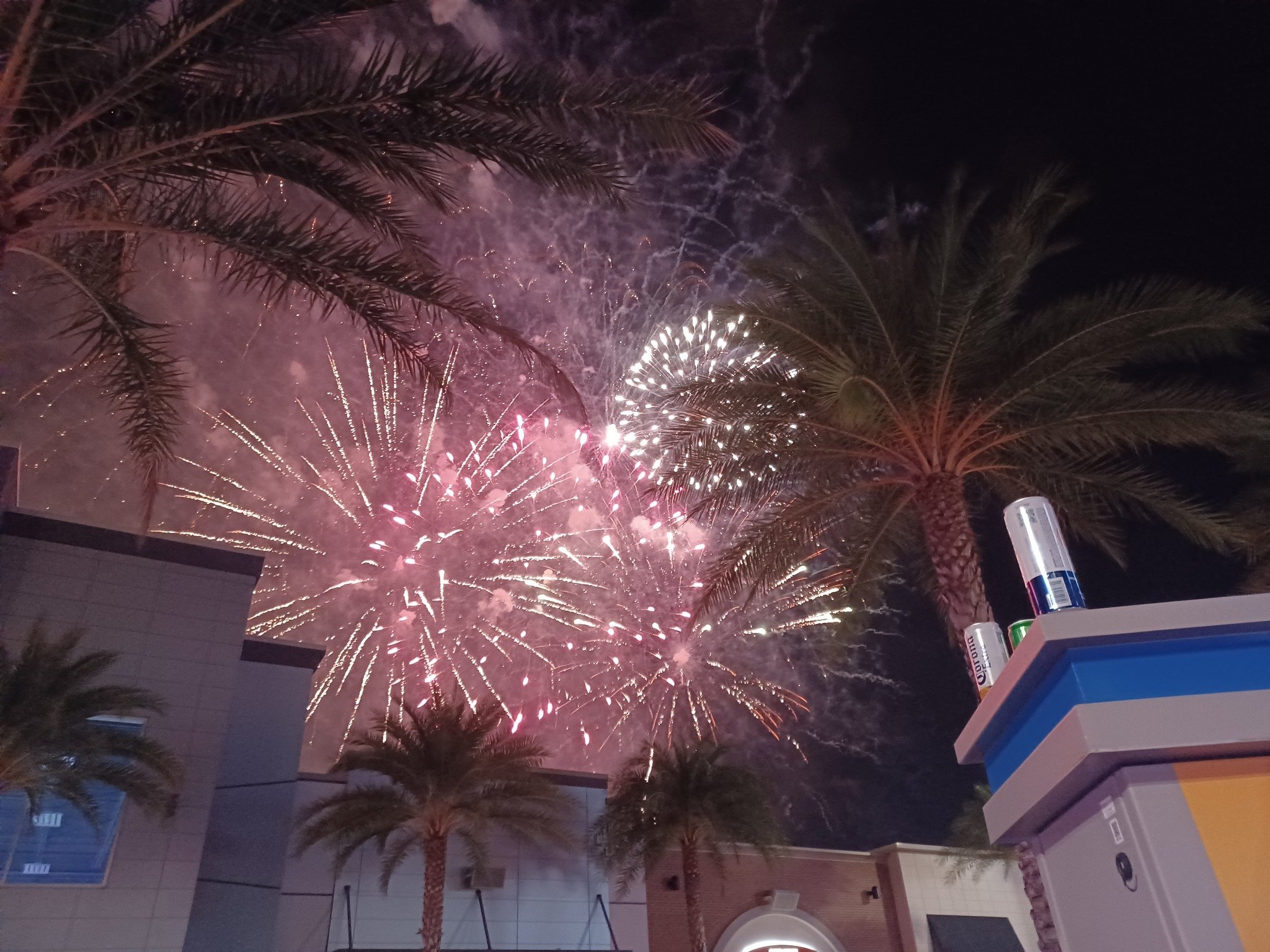 Promenade Sunset Walk Fireworks in Orlando during July 4th celebrations