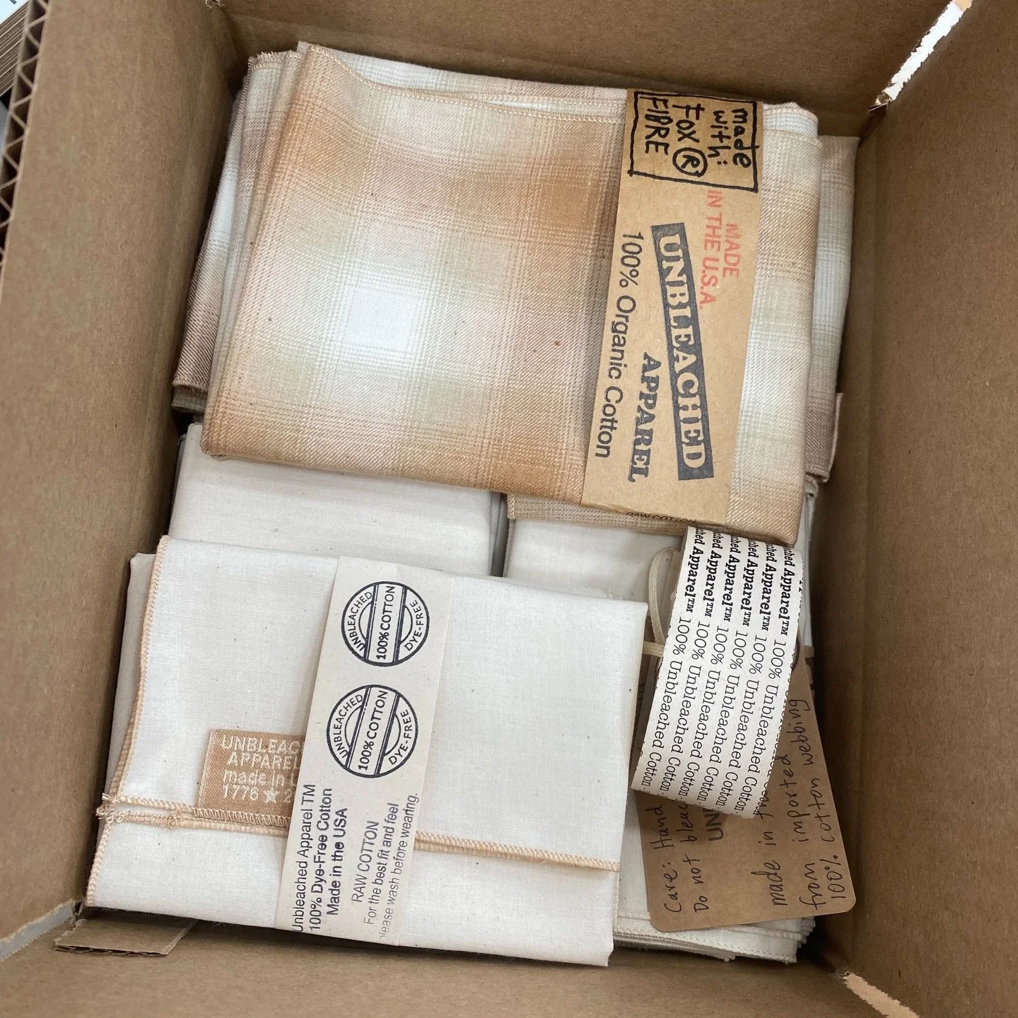 Undyed, natural fiber hankies and bandanas headed your way soon, from our friends at @unbleachedapparel

#naturalfibers #madeinusa #cotton #foxfibre