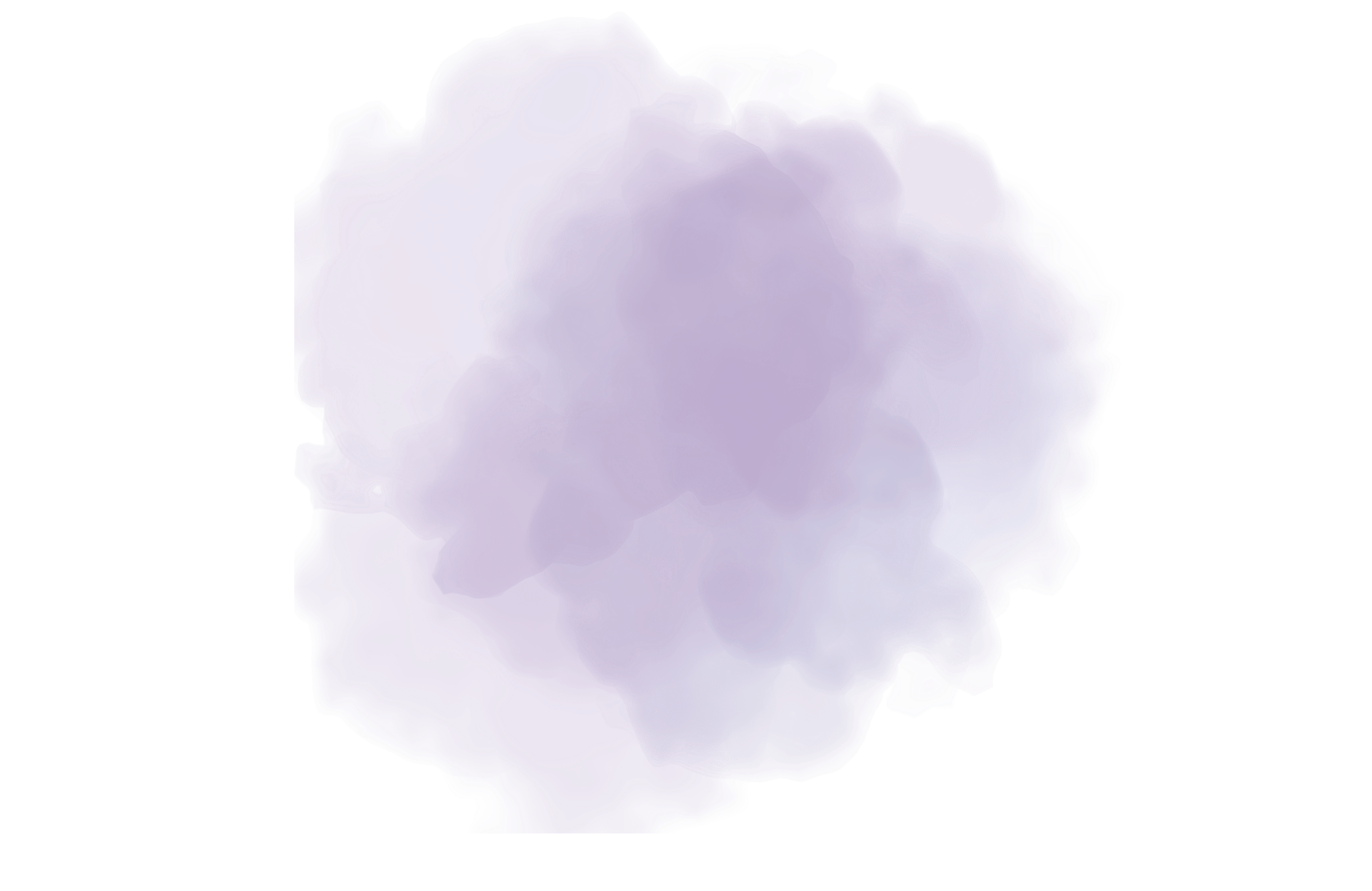 A stylized, abstract image of a fluffy, light purple cloud with a dark background.