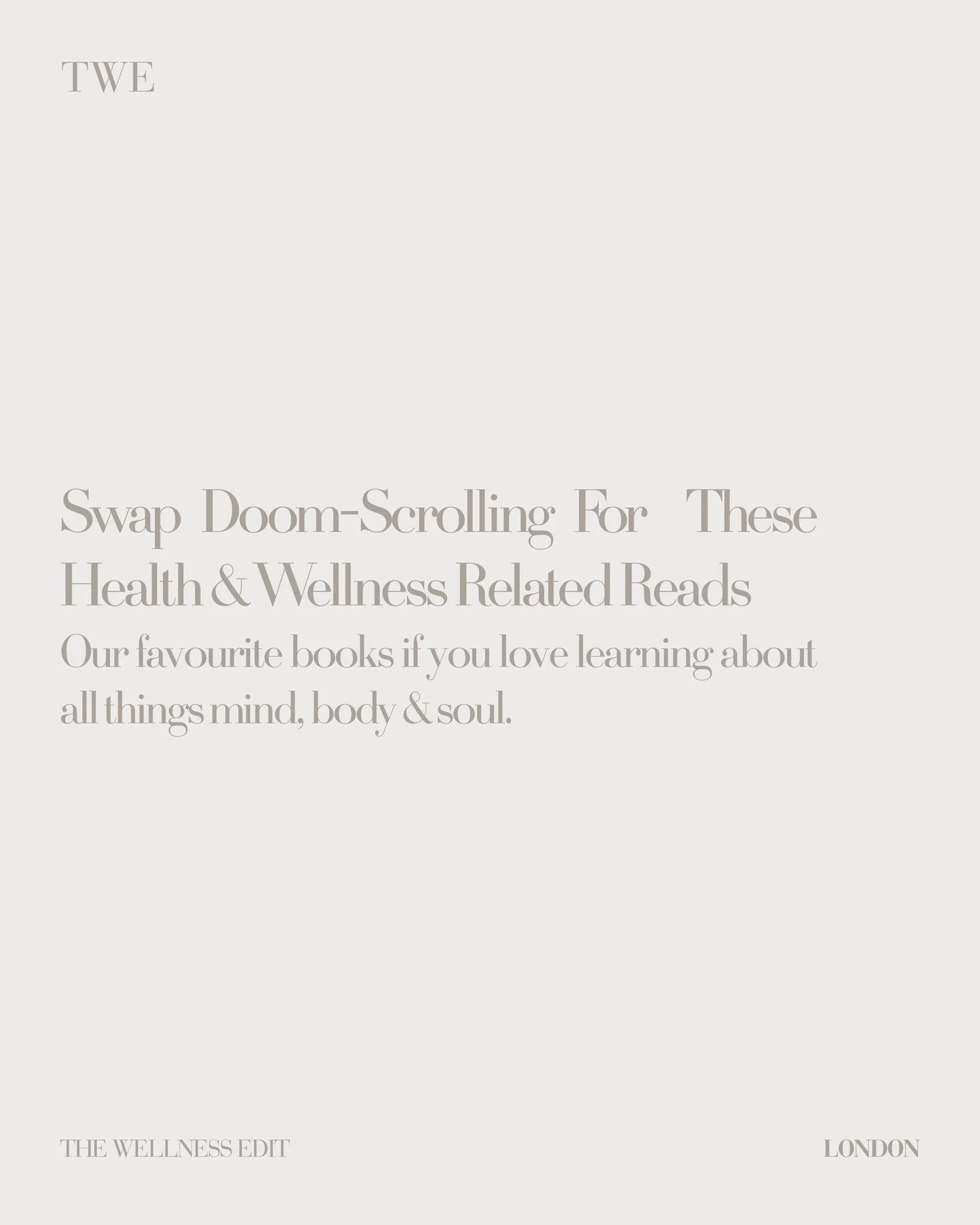 Interested in all things mind, body soul? Here are some of our favourite health &amp; wellness related reads to get you started 📚

Featured:
The Body Keeps The Score by Bessel van der Kolk, M.D.
GUT by Giulia Enders
This Is Your Brain On Birth Contr