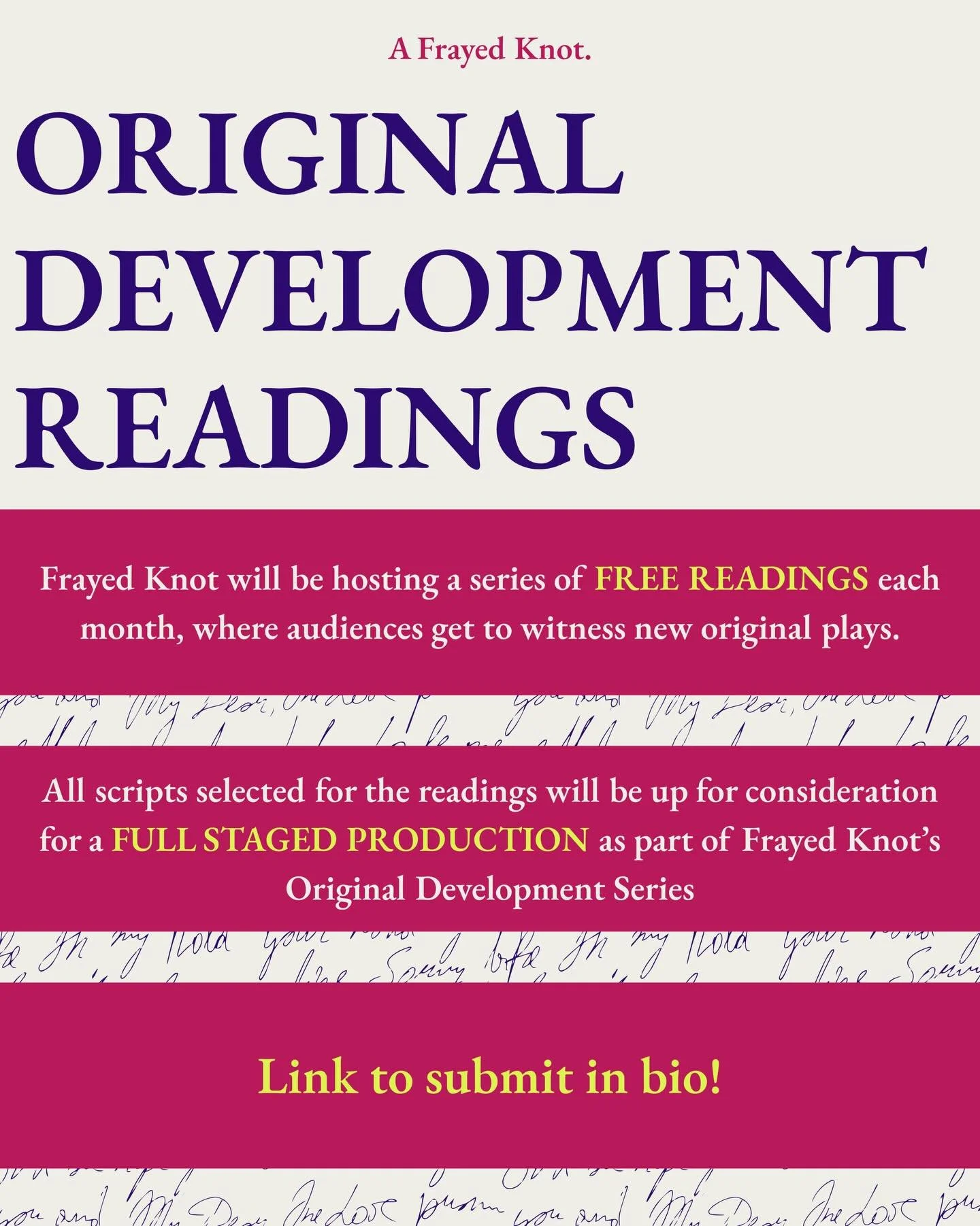 Want the chance to develop your original play? ODR submissions are live in our bio!

#originalplay #playwrighting #newplay