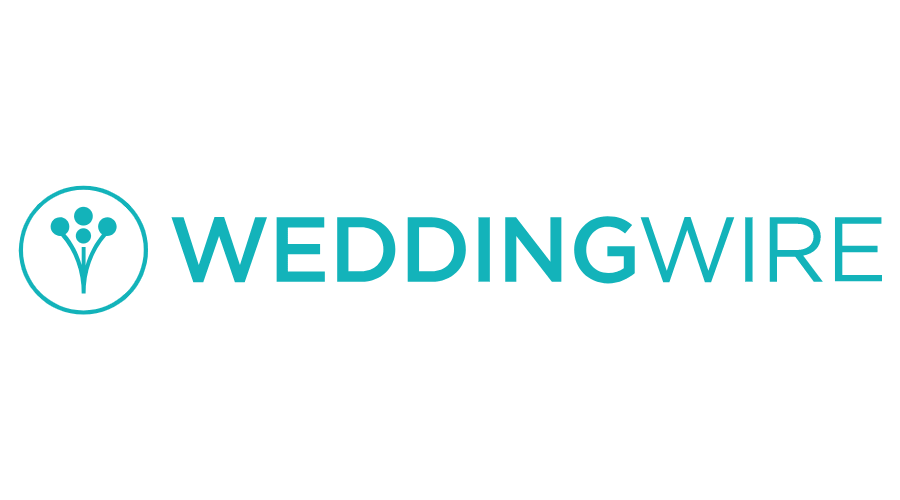 WeddingWire logo with a turquoise flower icon and text