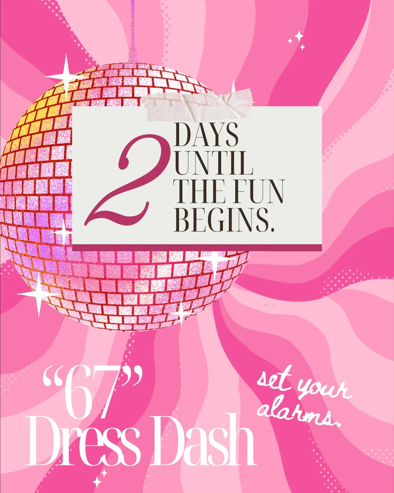 TWO DAYS. 💃✨
The countdown is officially on for our $67 Dress Dash and trust us&hellip; you do not want to be late.
🗓 February 27 ⏰ 6&ndash;7 PM 💗 Dresses starting at $67
Prom. Homecoming. The moment you&rsquo;ve been waiting for &mdash; at prices