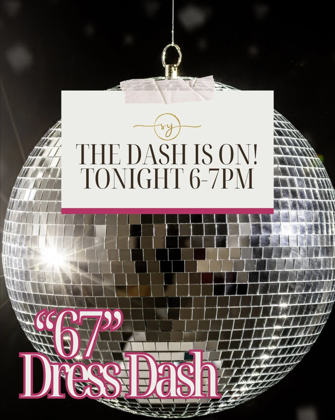 ✨ The Dash is ON. ✨
Tonight from 6&ndash;7PM, it&rsquo;s your moment.

Our iconic $67 Dress Dash is happening for one hour only &mdash; first come, first served. When the clock strikes 7&hellip; it&rsquo;s over. 💫

If you&rsquo;ve been waiting for a