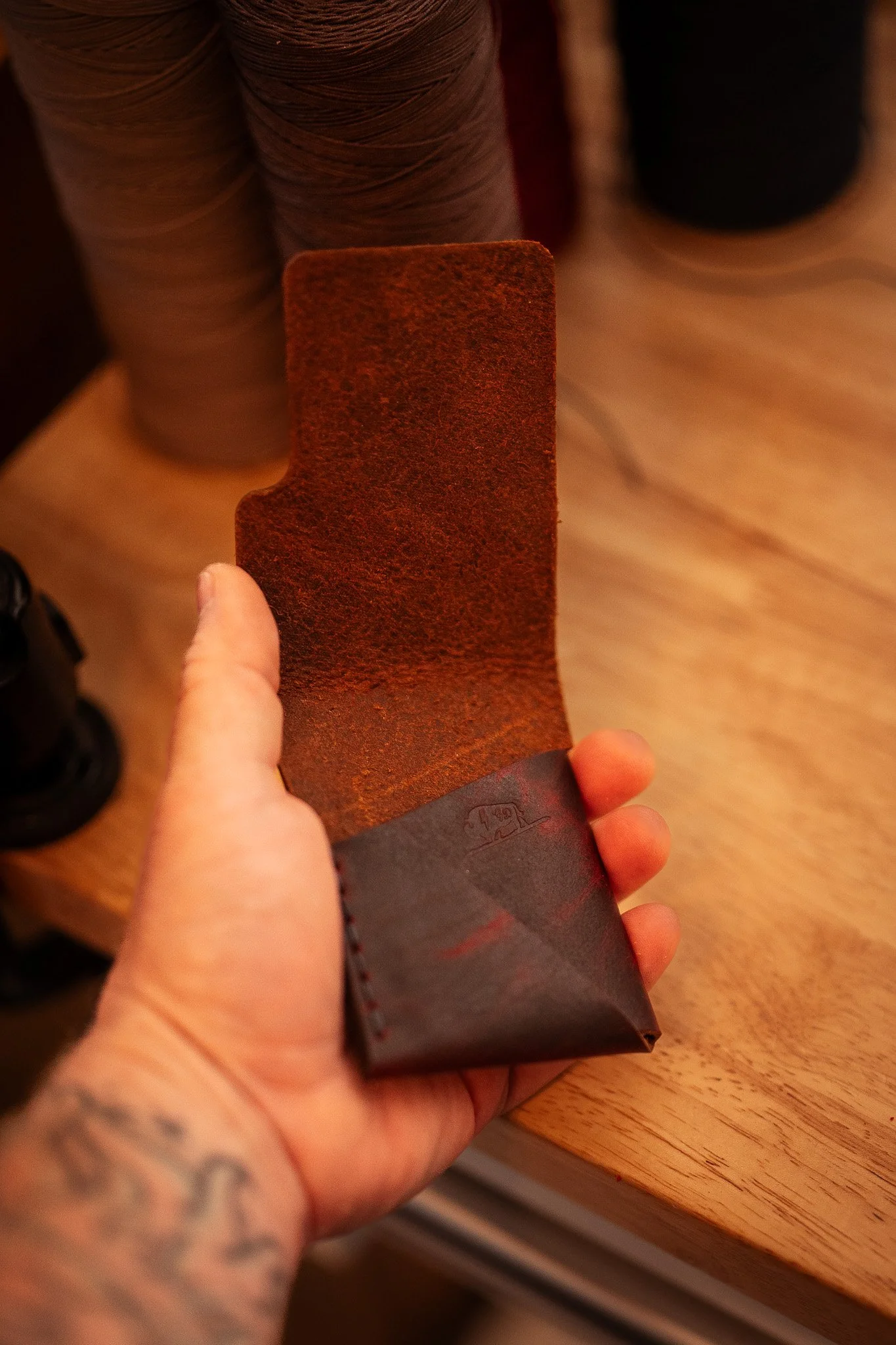 The Culper Flap Wallet - American Bison - Violet Storm