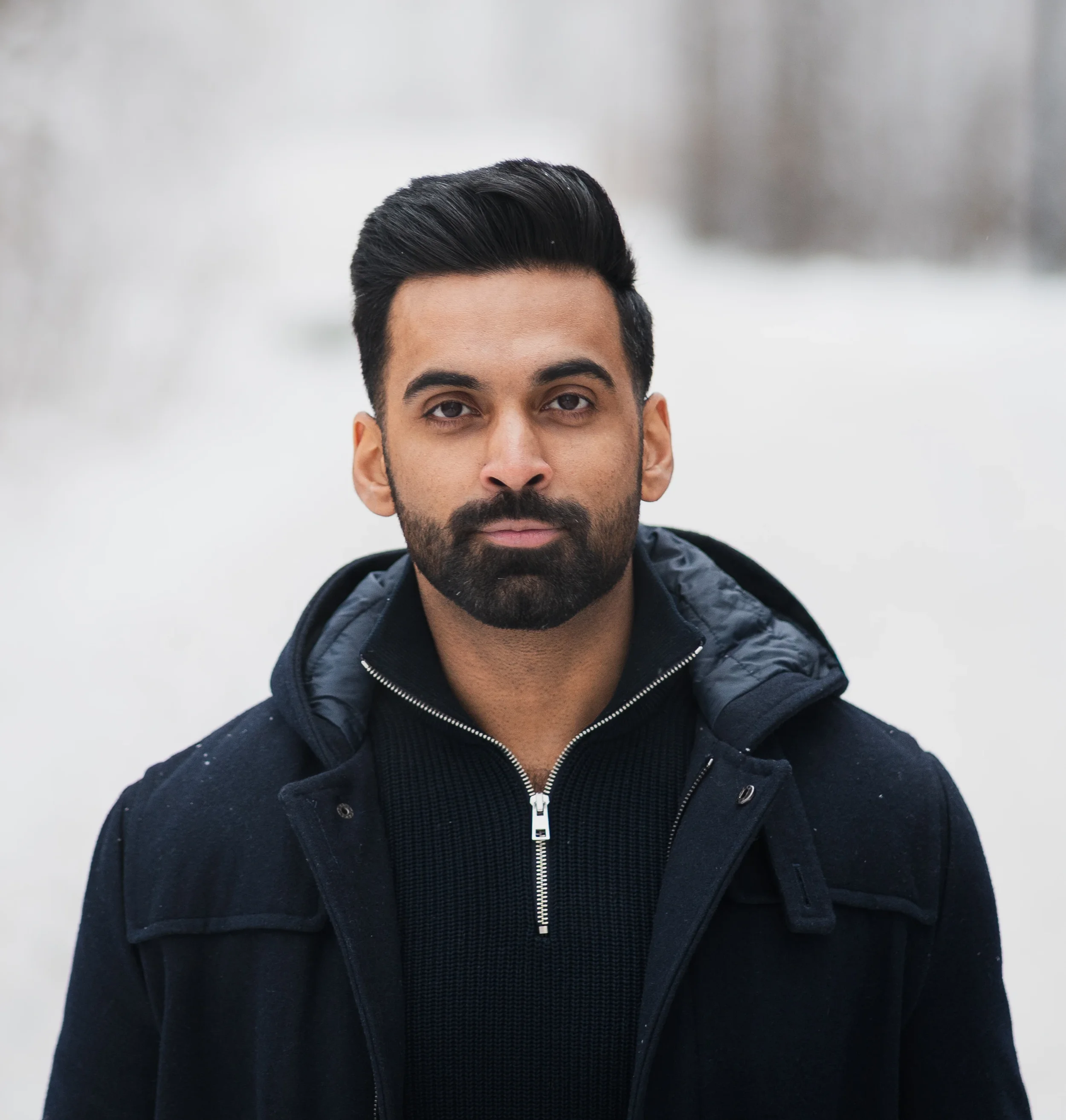 Professional headshot of a person in Calgary on-location.