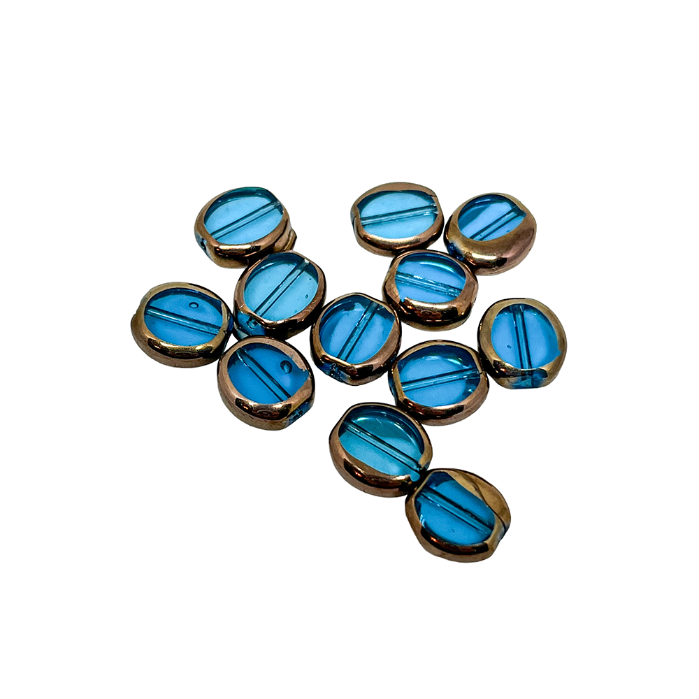 Blue and Brass Moroccan-Inspired Glass Beads