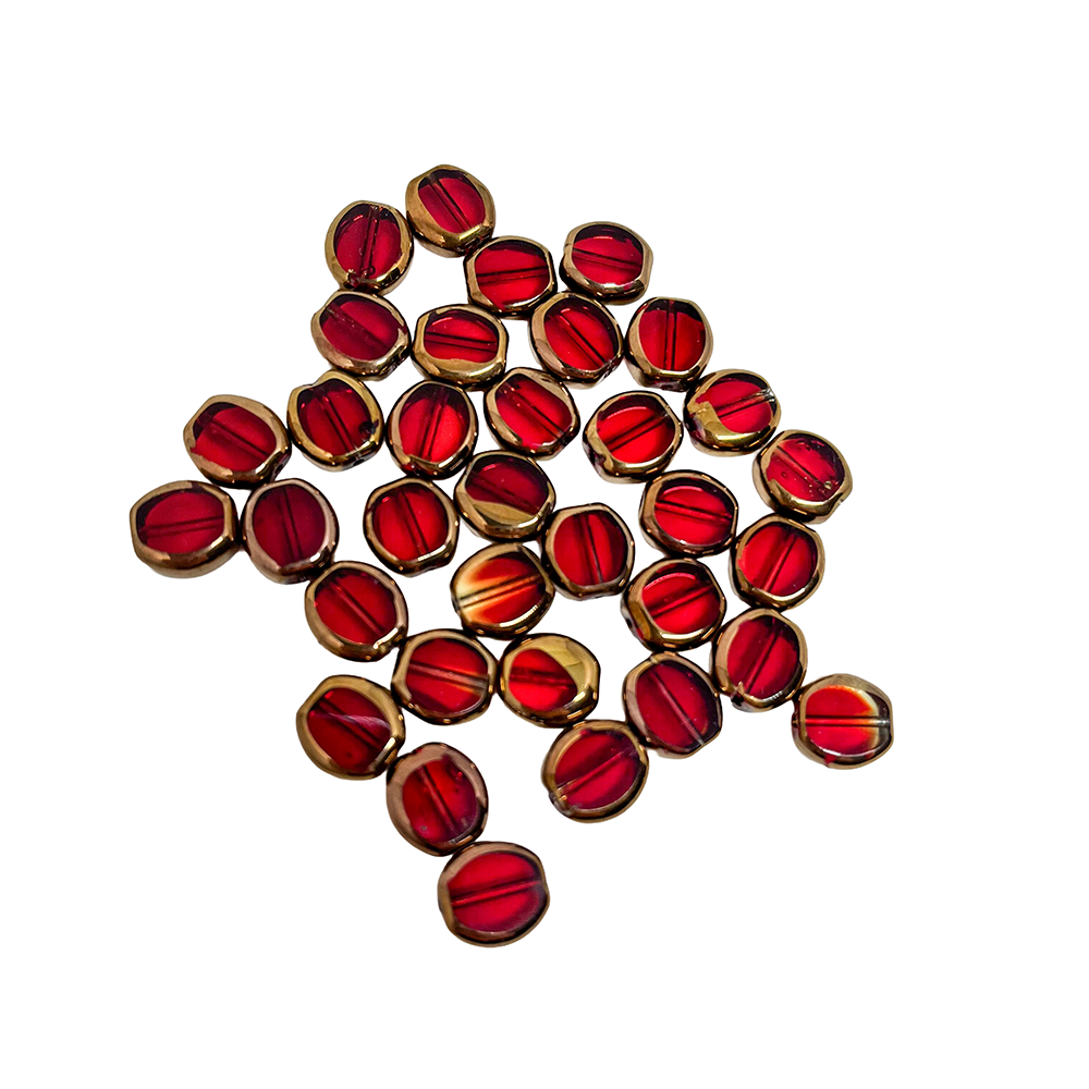 Red and Brass Moroccan-Inspired Glass Beads