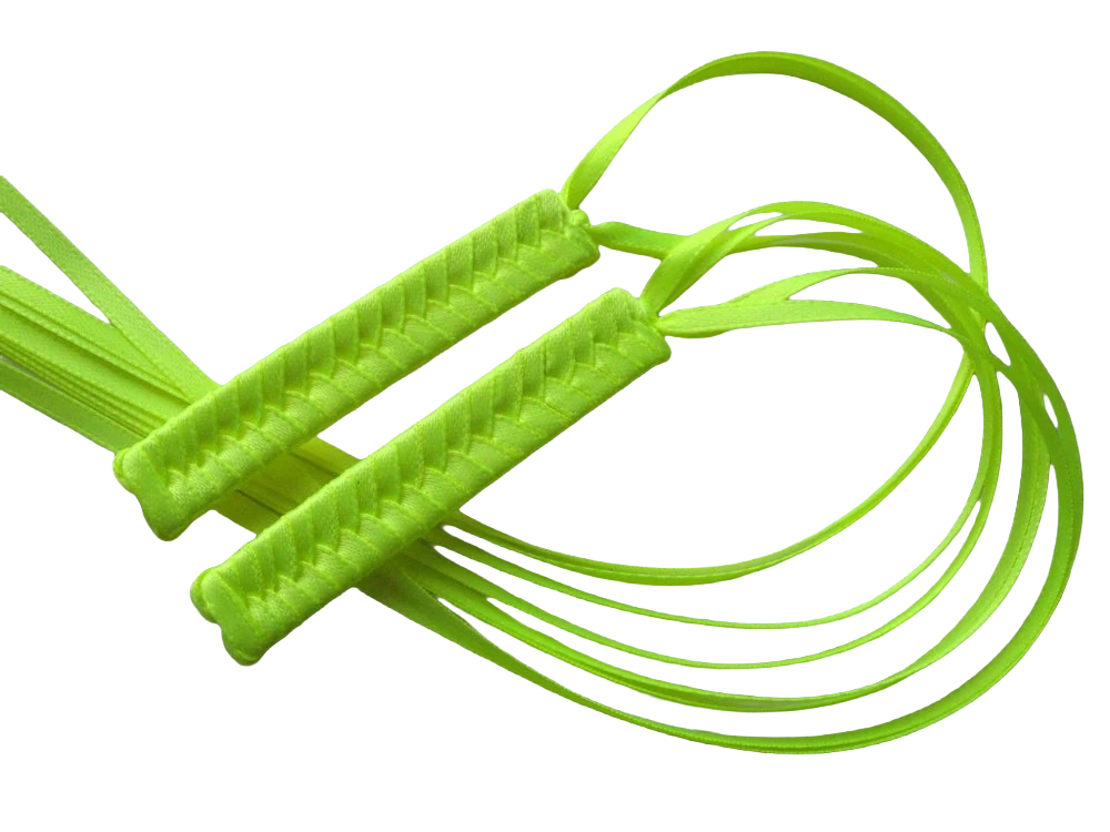 Neon Yellow - 1980s Style Braided Ribbon Barrettes (Handmade)