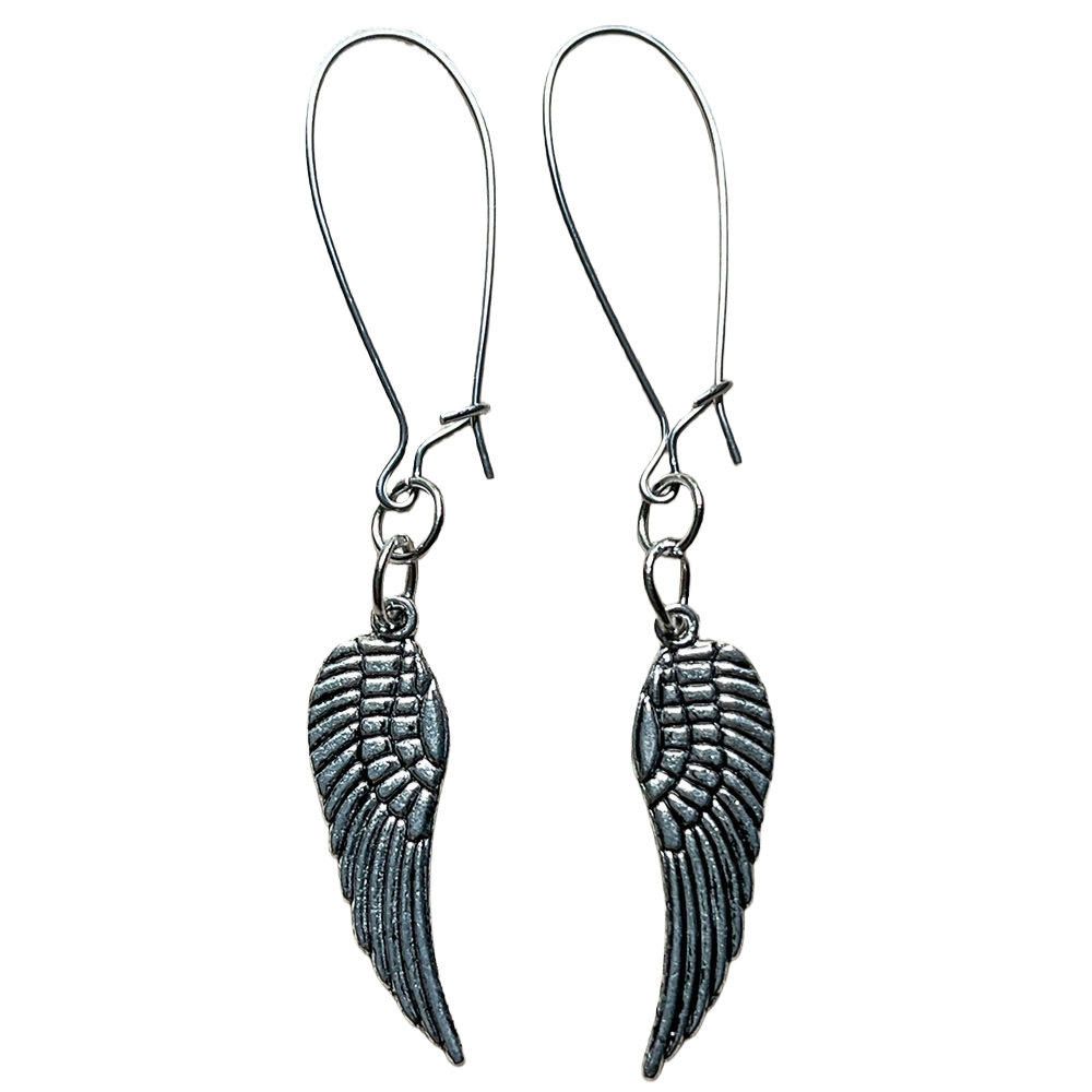 Silver Wings Dangling Earrings