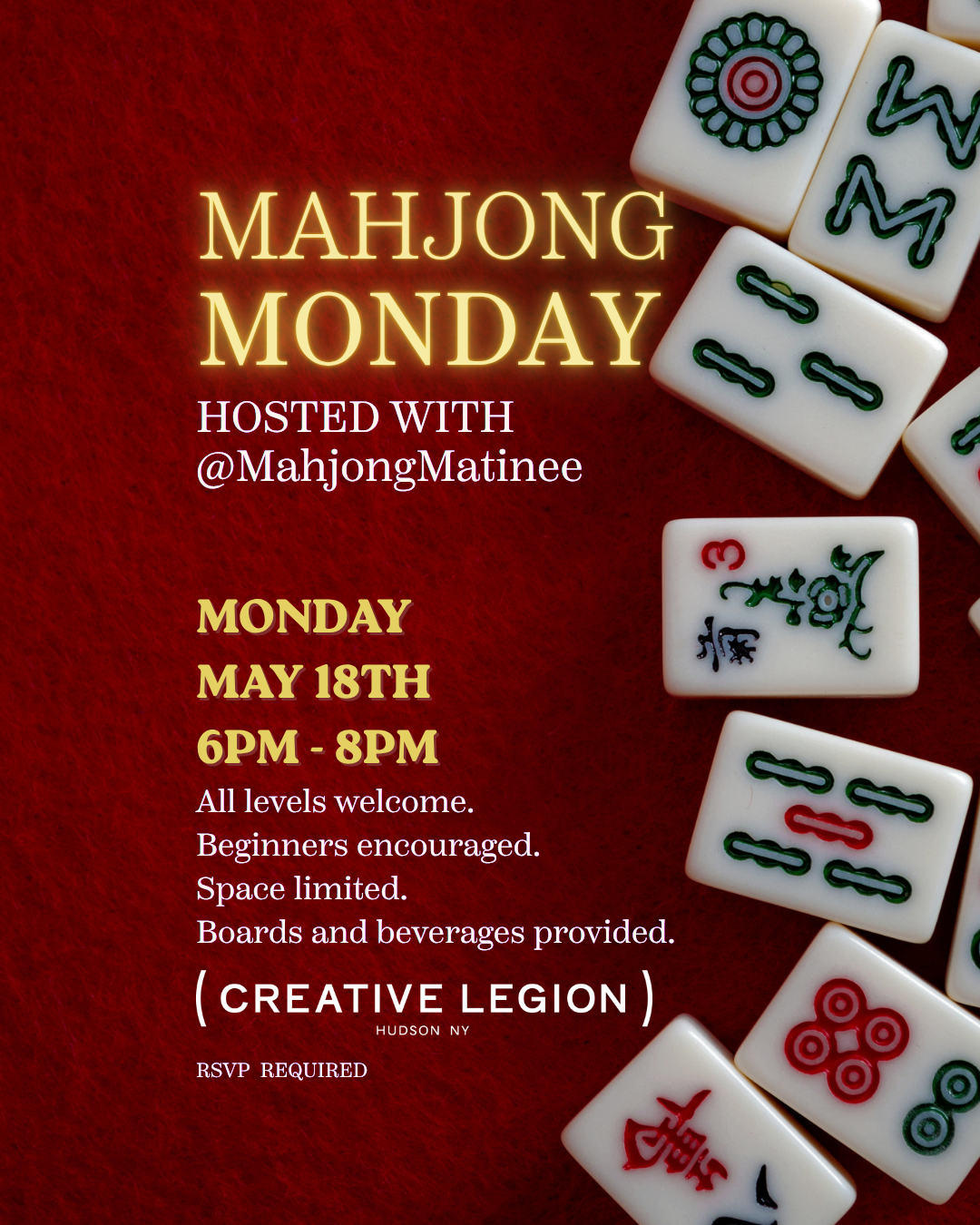SOLD OUT Mahjong Monday with @MahjongMatinee