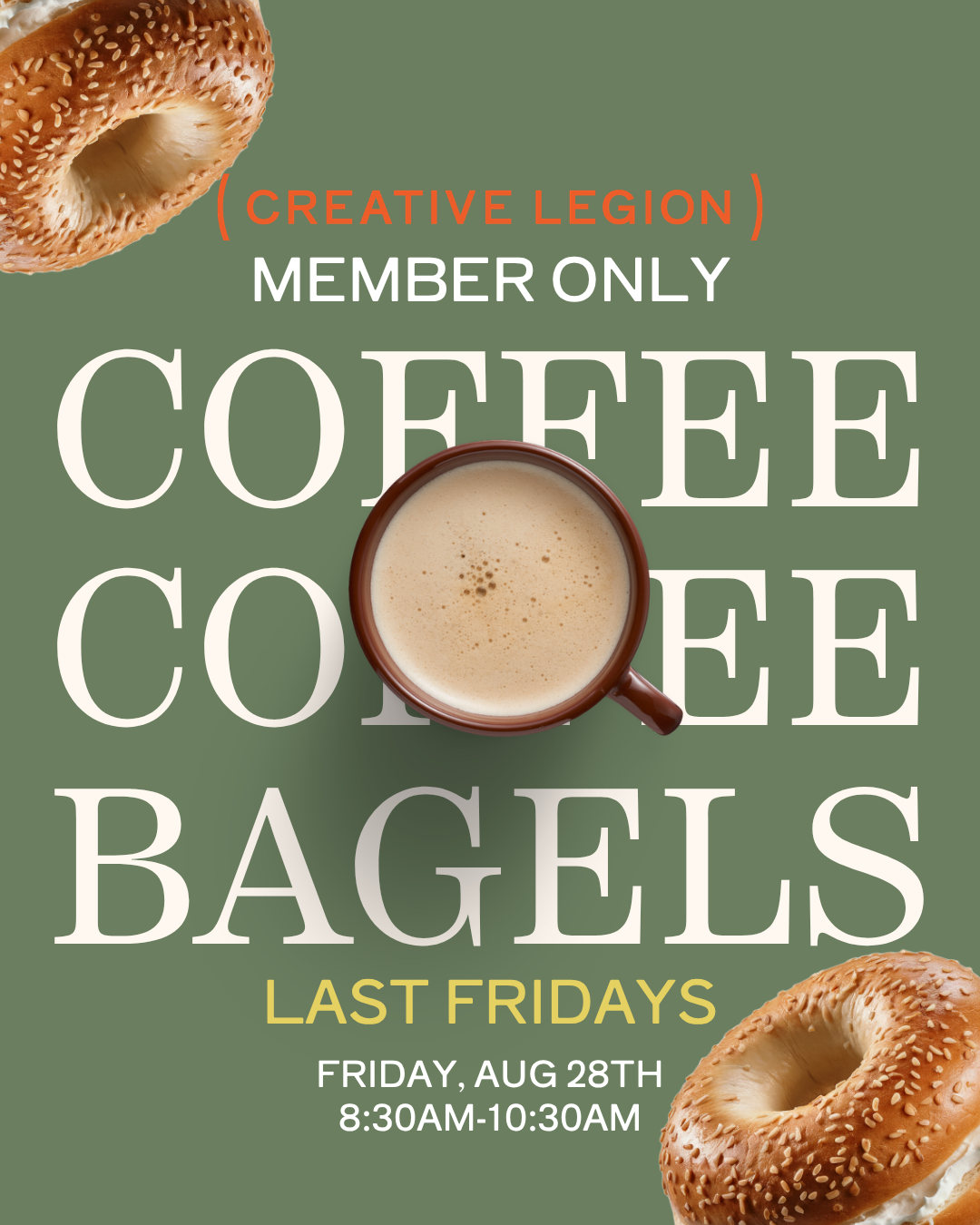 MEMBERS ONLY Coffee & Bagels