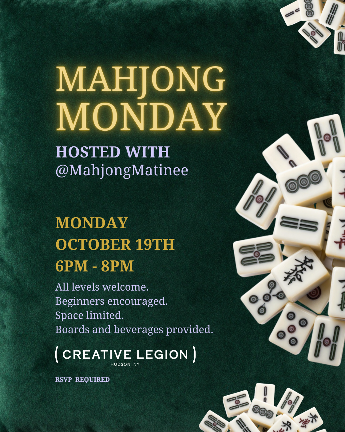 Mahjong Monday at (Creative Legion)