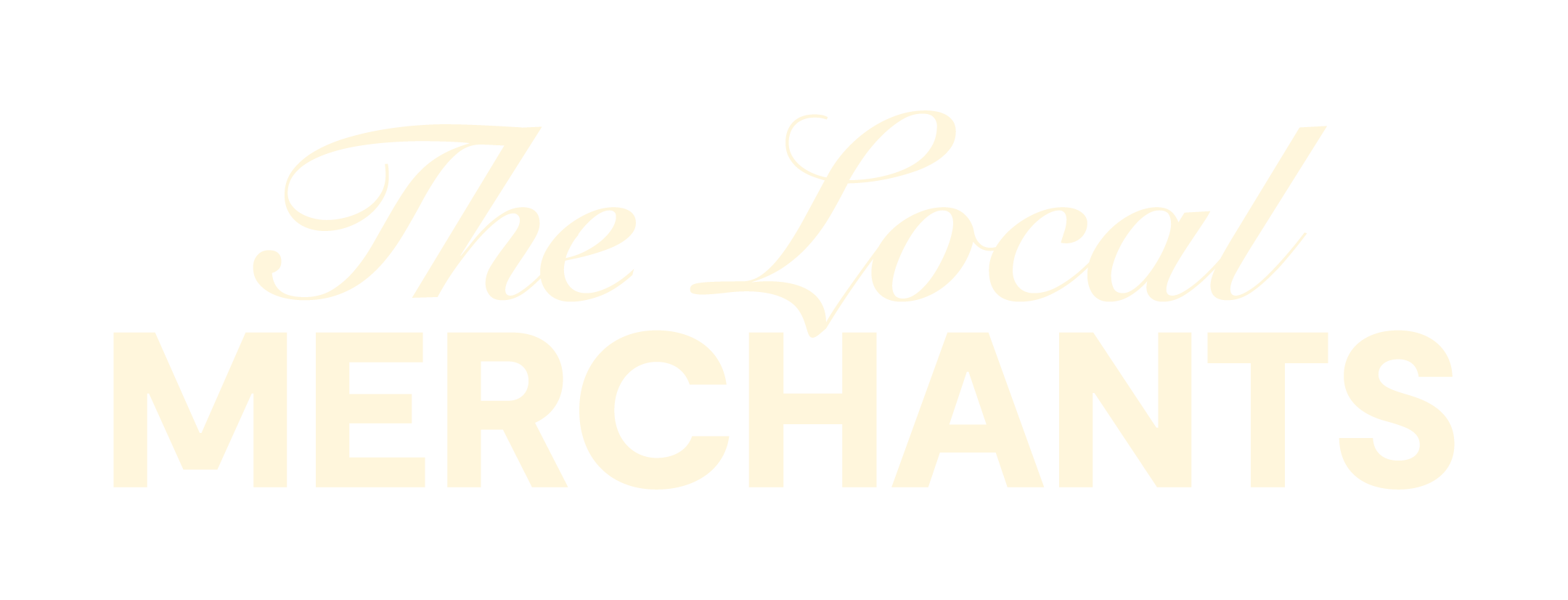 Stylized text "The Local MERCHANTS" on a black background.