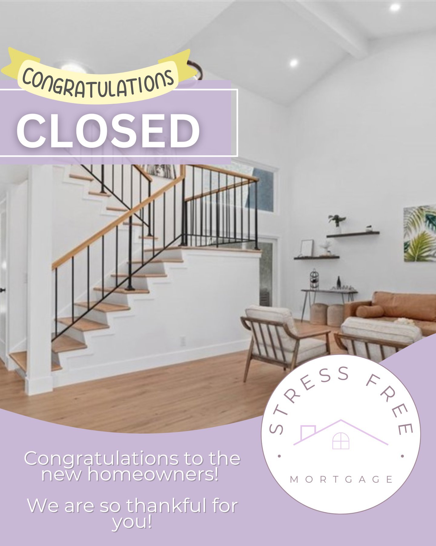 🏡 Congratulations to the new homeowners!
Thank you for trusting Stress Free Mortgage with your homeownership journey. We&rsquo;re honored to be part of such an exciting milestone. 💜
Ready to take the next step toward homeownership? Let's connect! ✨