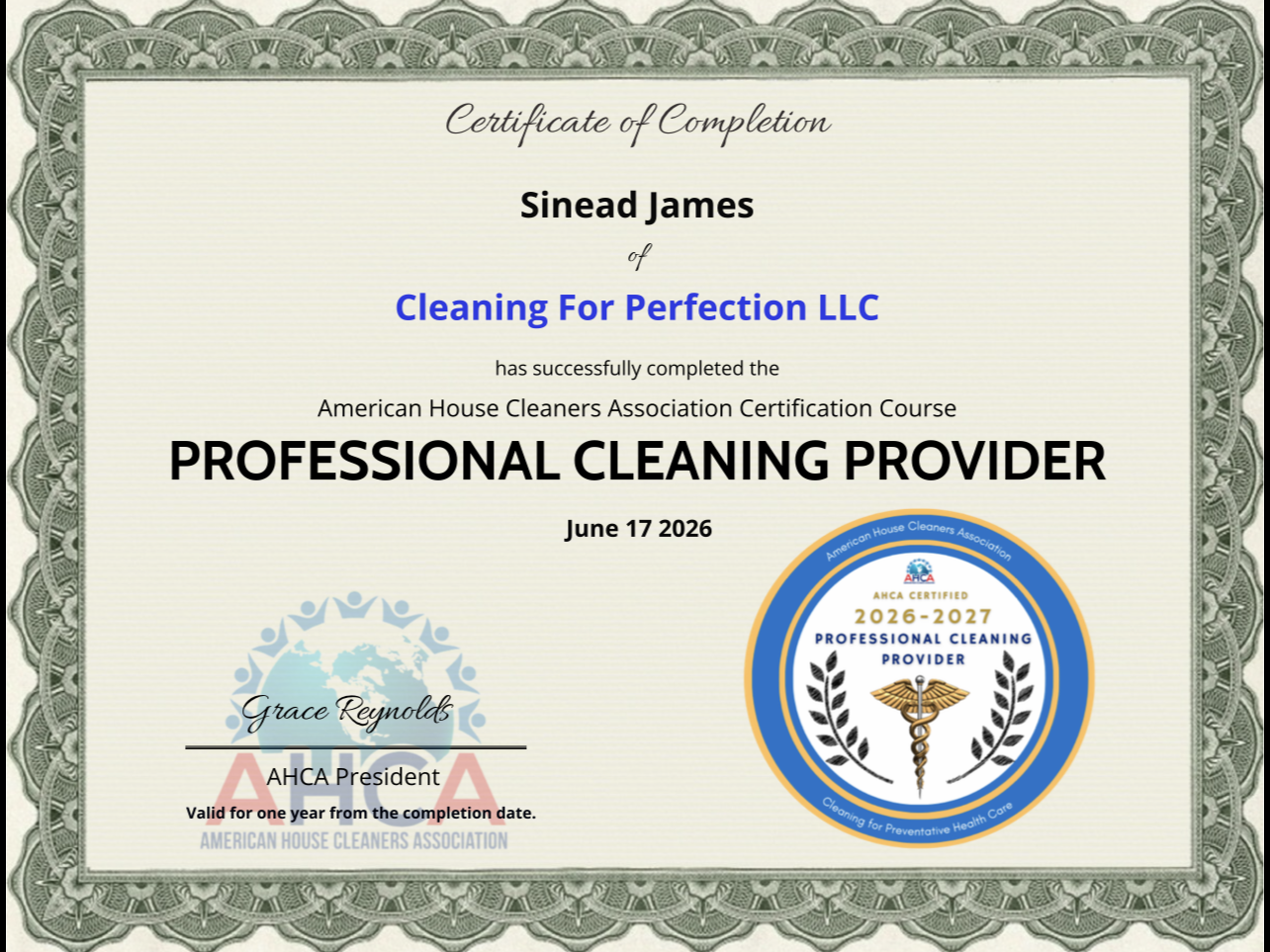 American House Cleaners Association Certificate 2.png