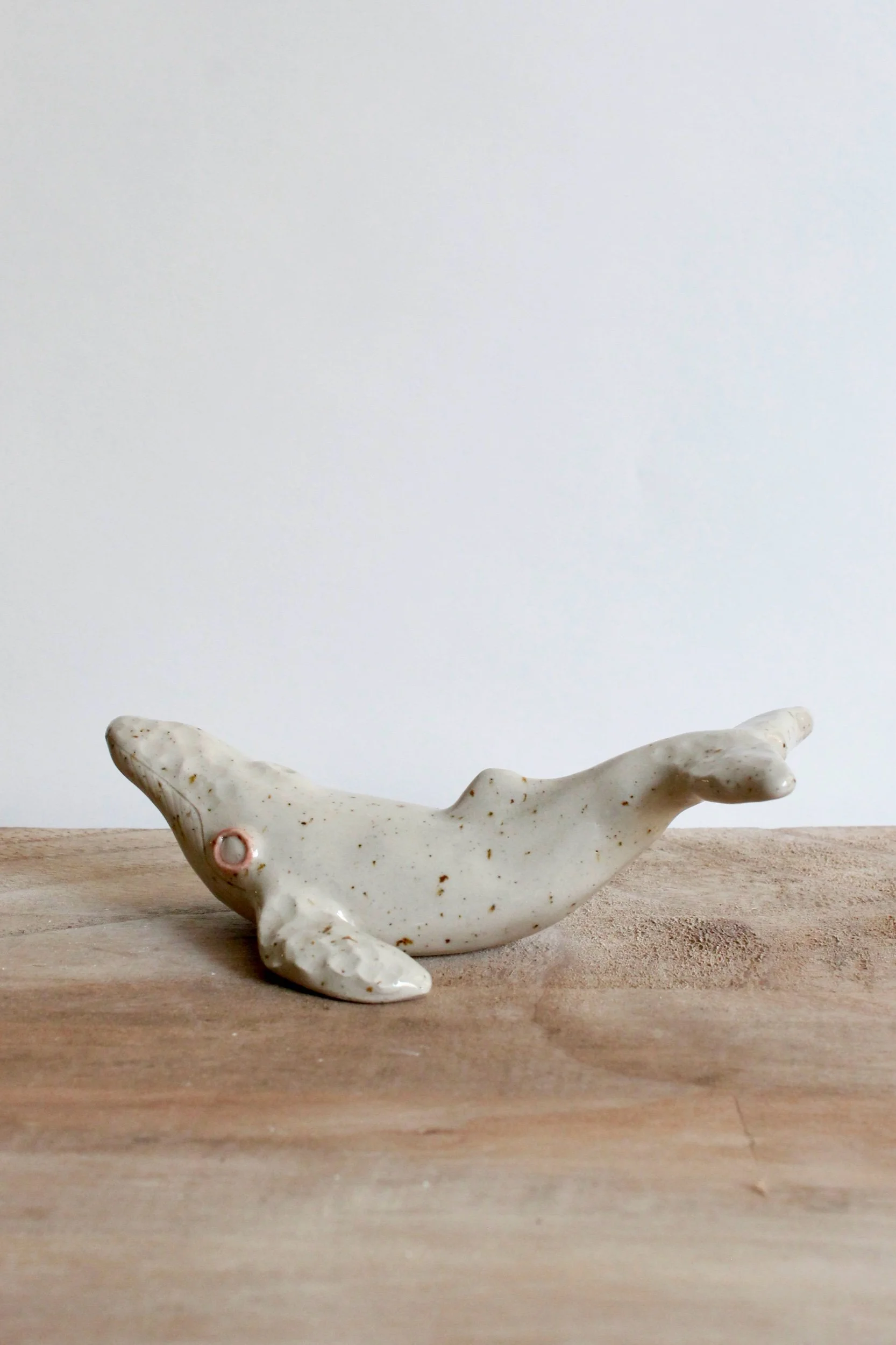 Stoneware sculpture (speckled whale)