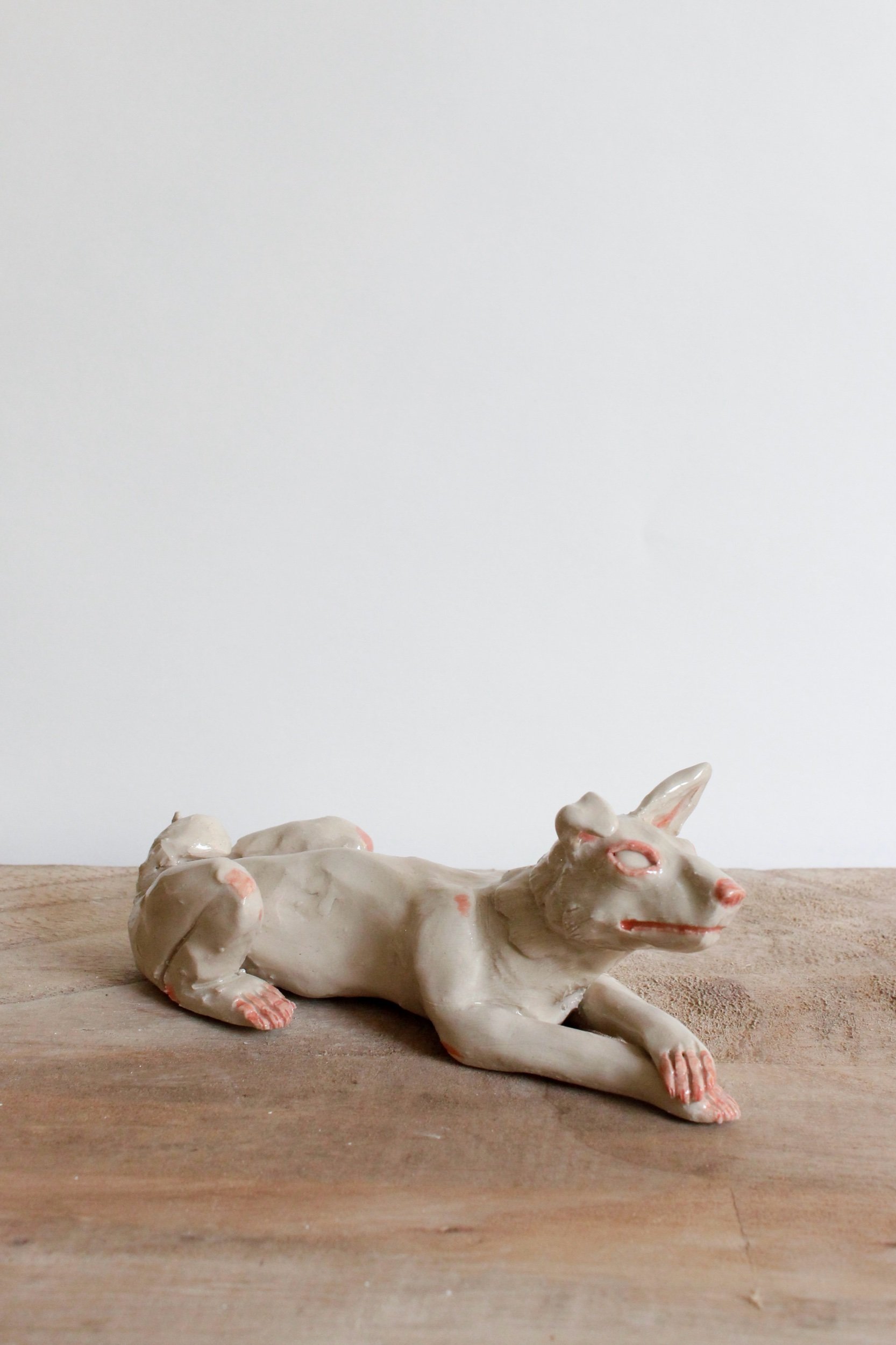Stoneware sculpture (down dog)